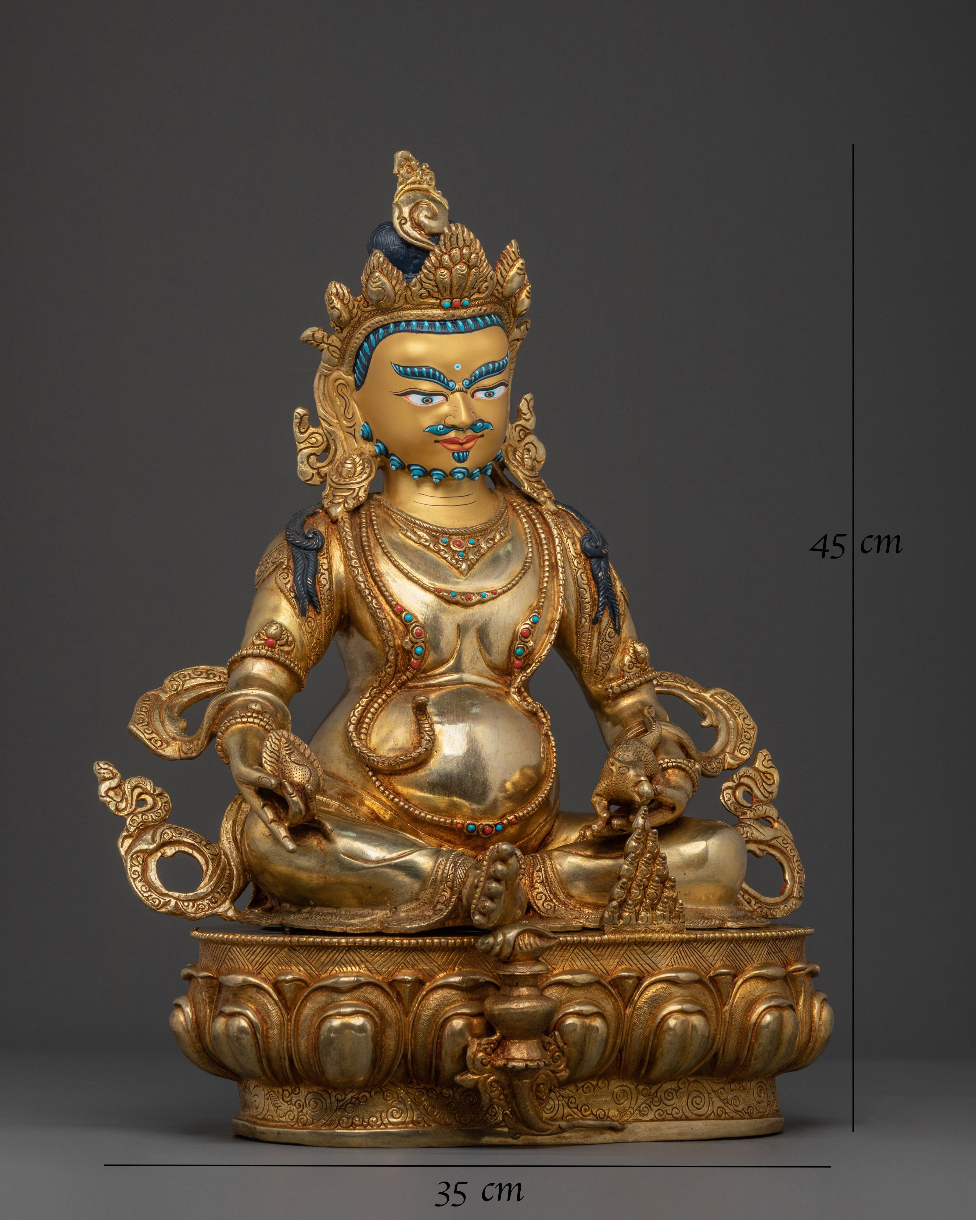 Dzambhala Statue of Sacred Wealth | Buddhist Wealth Deity Sculpture