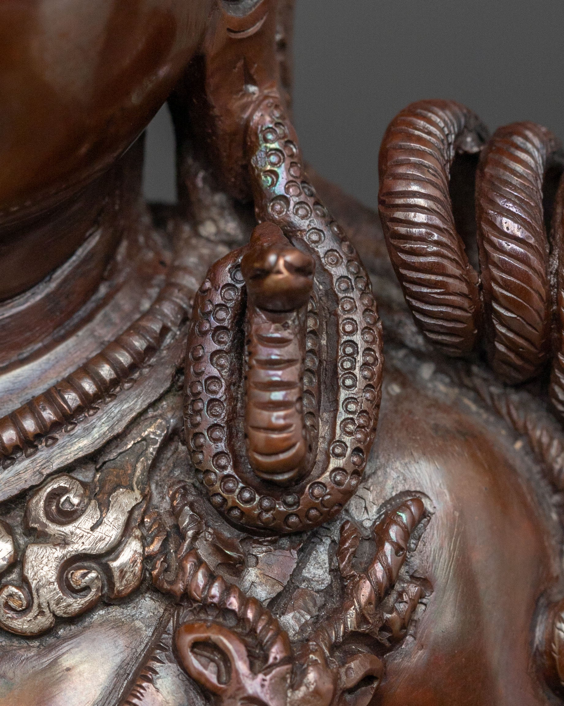 Simhanada Avalokiteshvara Statue | Oxidized Copper Body