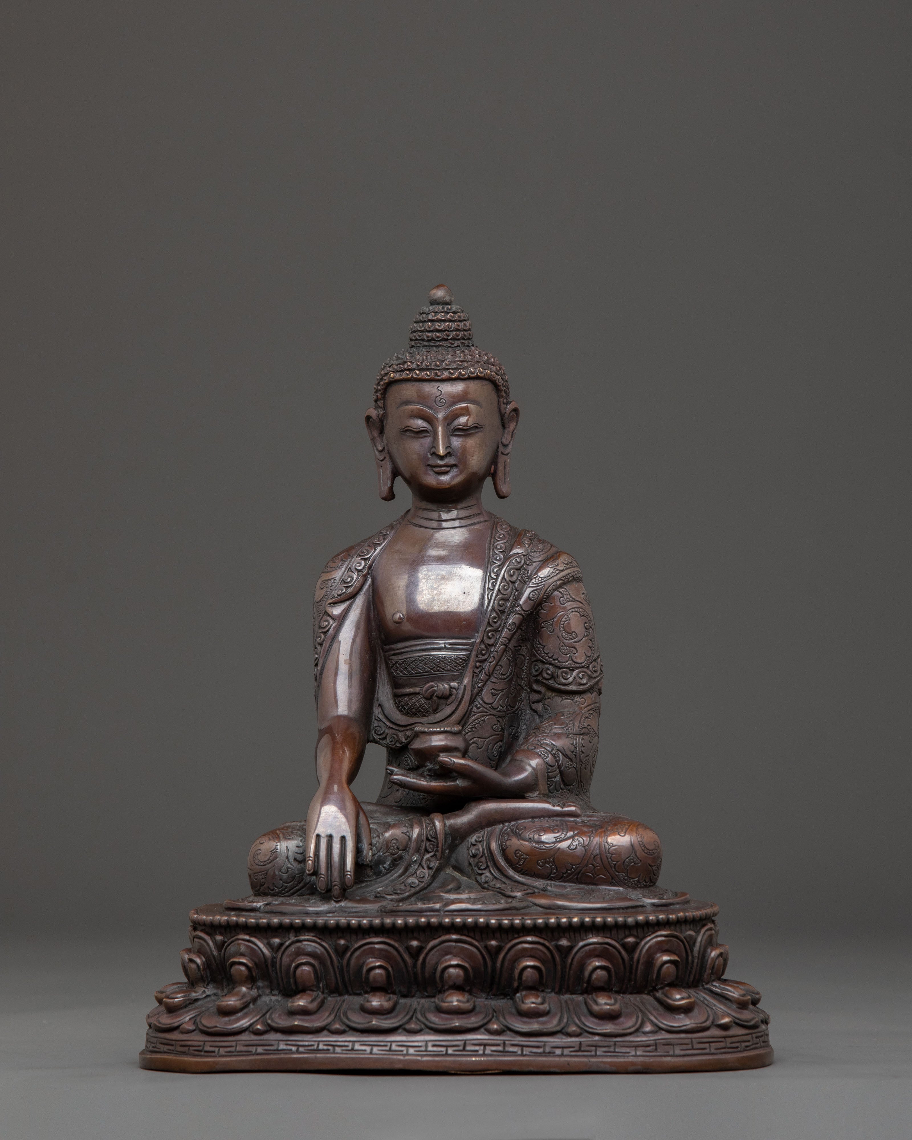 Five Buddha Family Sacred Statue Set | Oxidized Copper