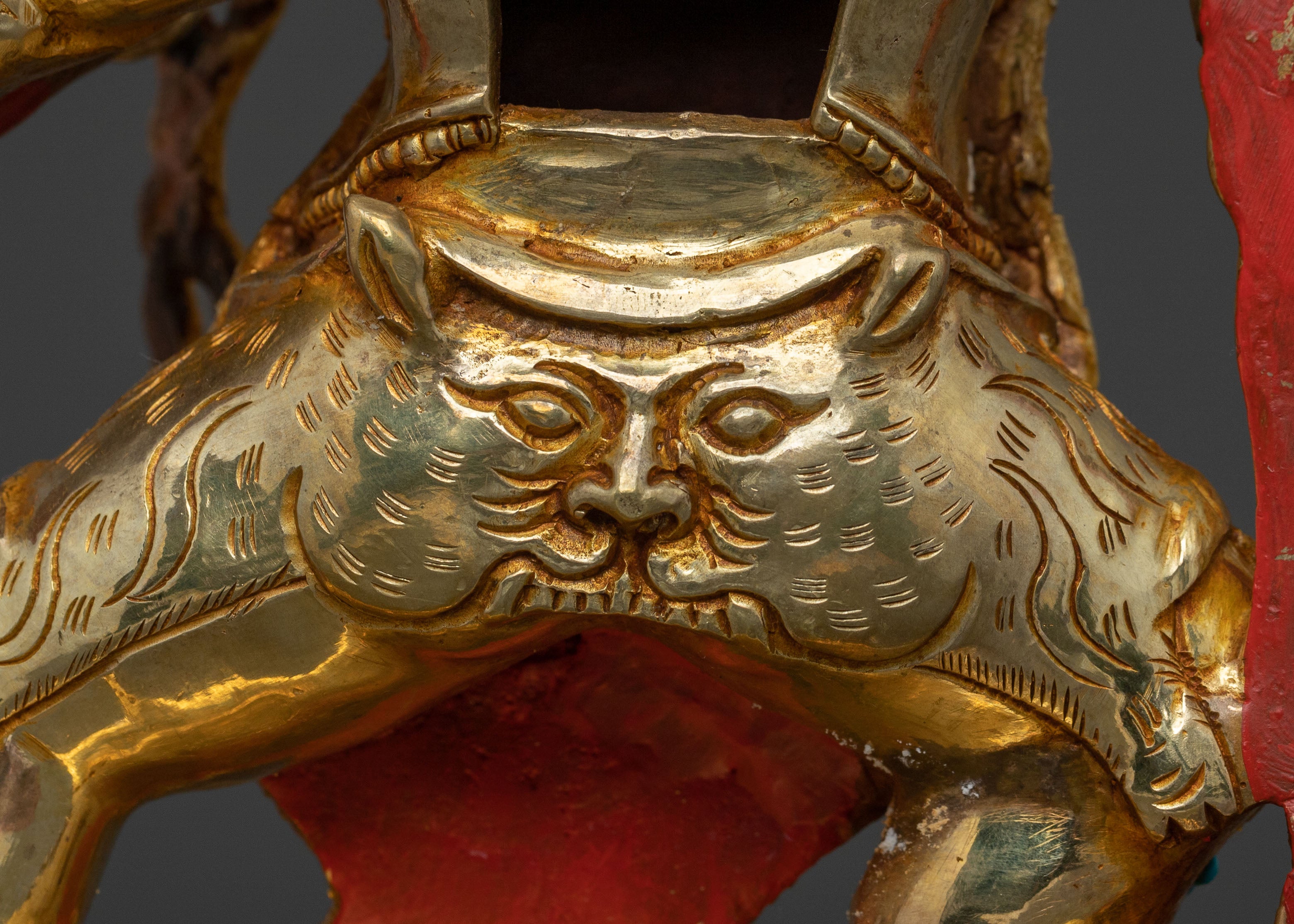 A Radiant Handmade Vajrapani Sculpture in 24K Gold