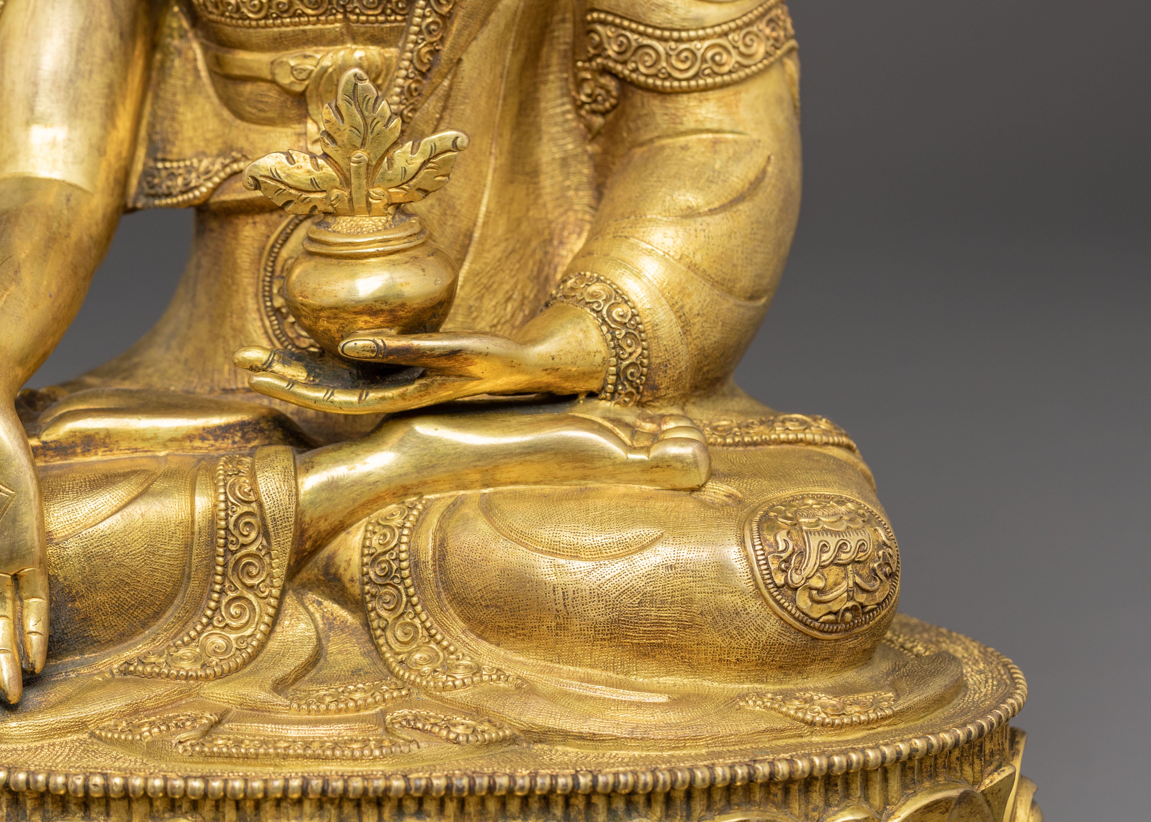 Handcrafted Medicine Buddha Copper Body Statue | Tibetan Healing Deity