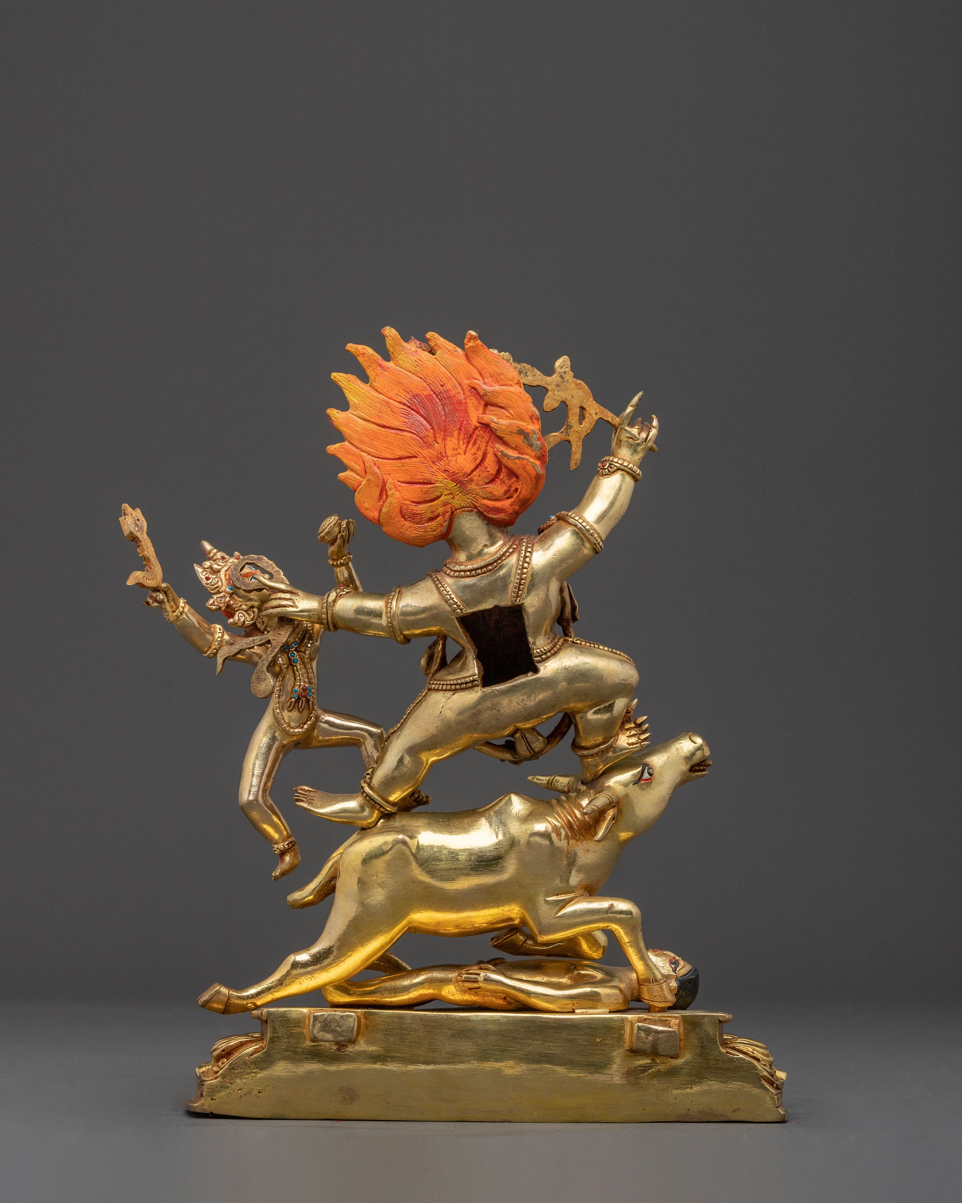 Majestic 24K Gold Gilded Statue of Yamantaka