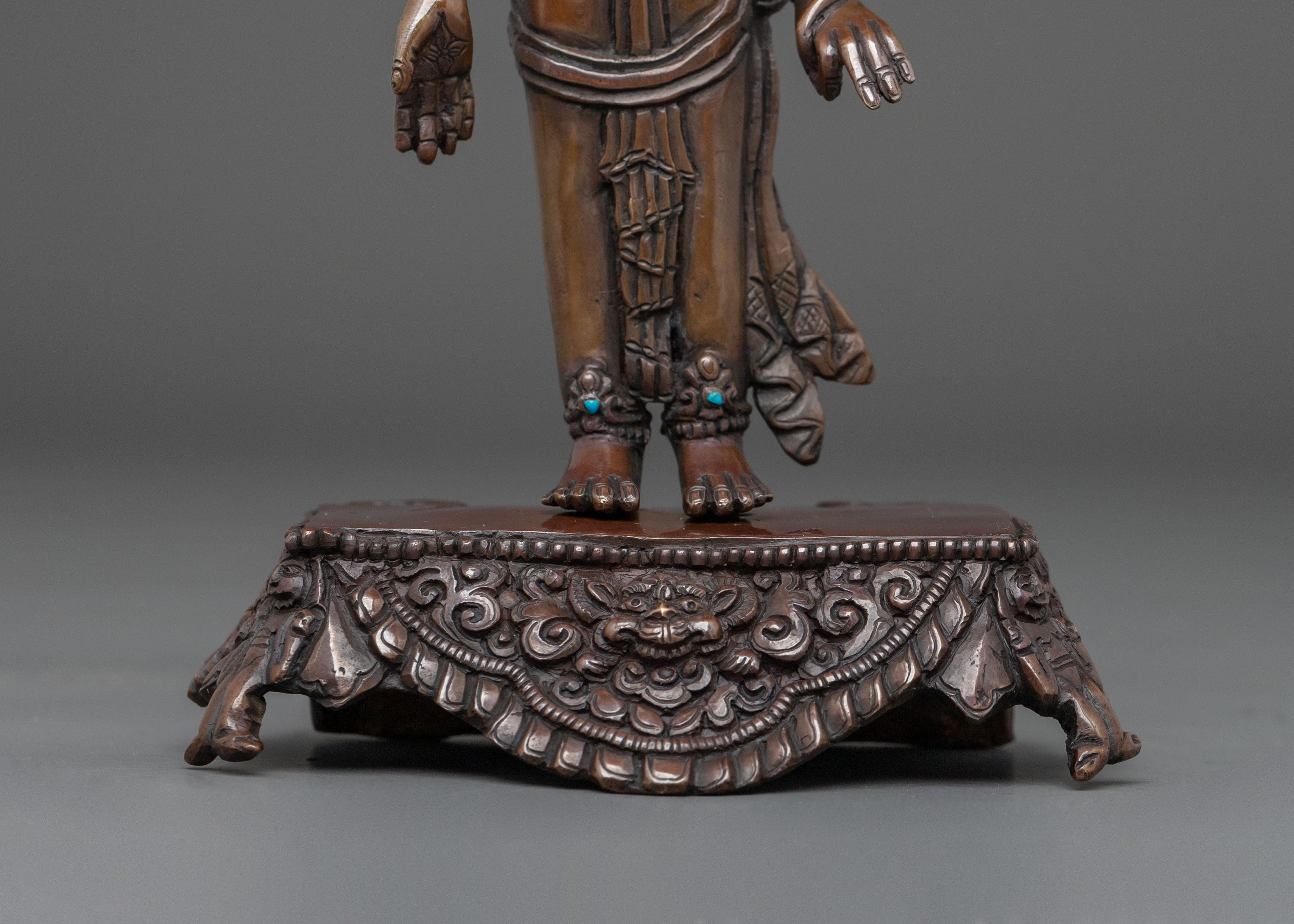 Padmapani Sacred Sculpture | Oxidized Copper Body