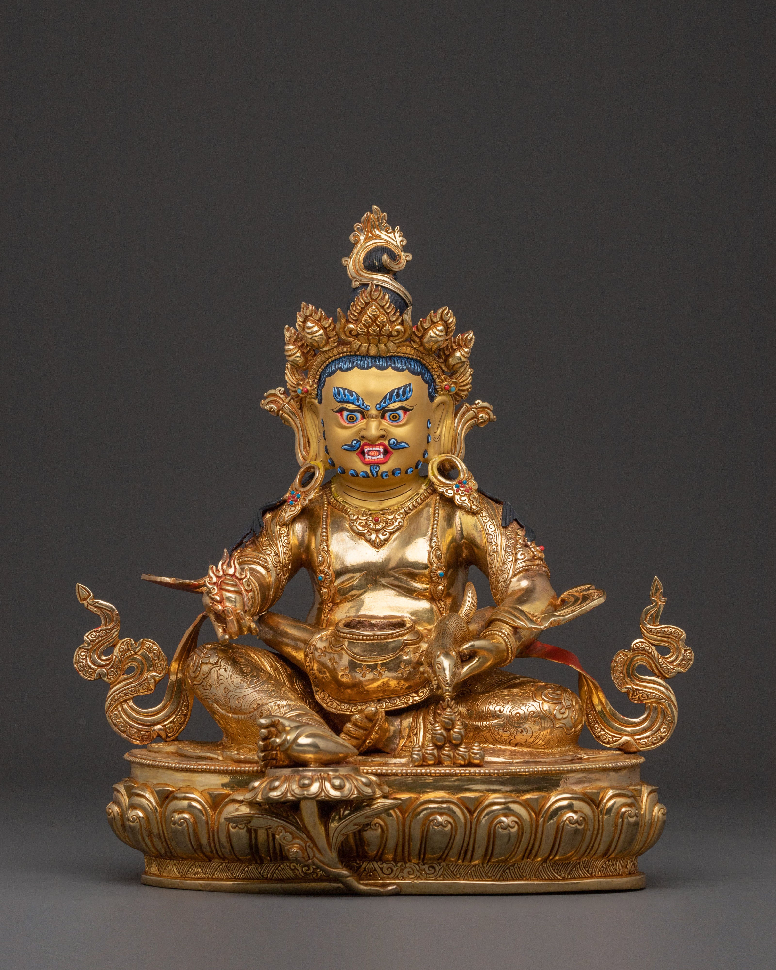 Green Dzambhala Spiritual Statue | Generosity Figure