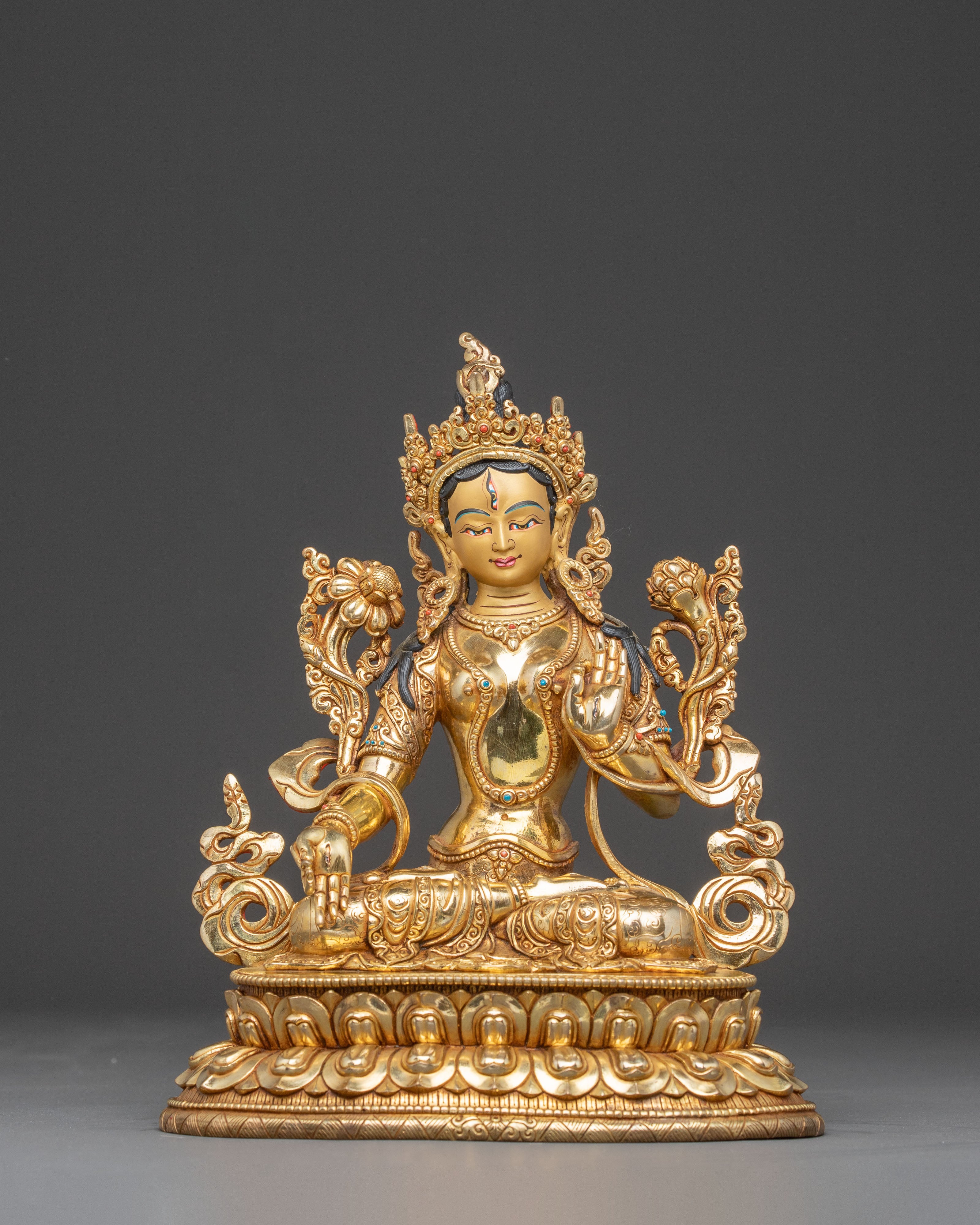 White Tara Handmade Copper Statue | The Goddess of Compassion and Longevity