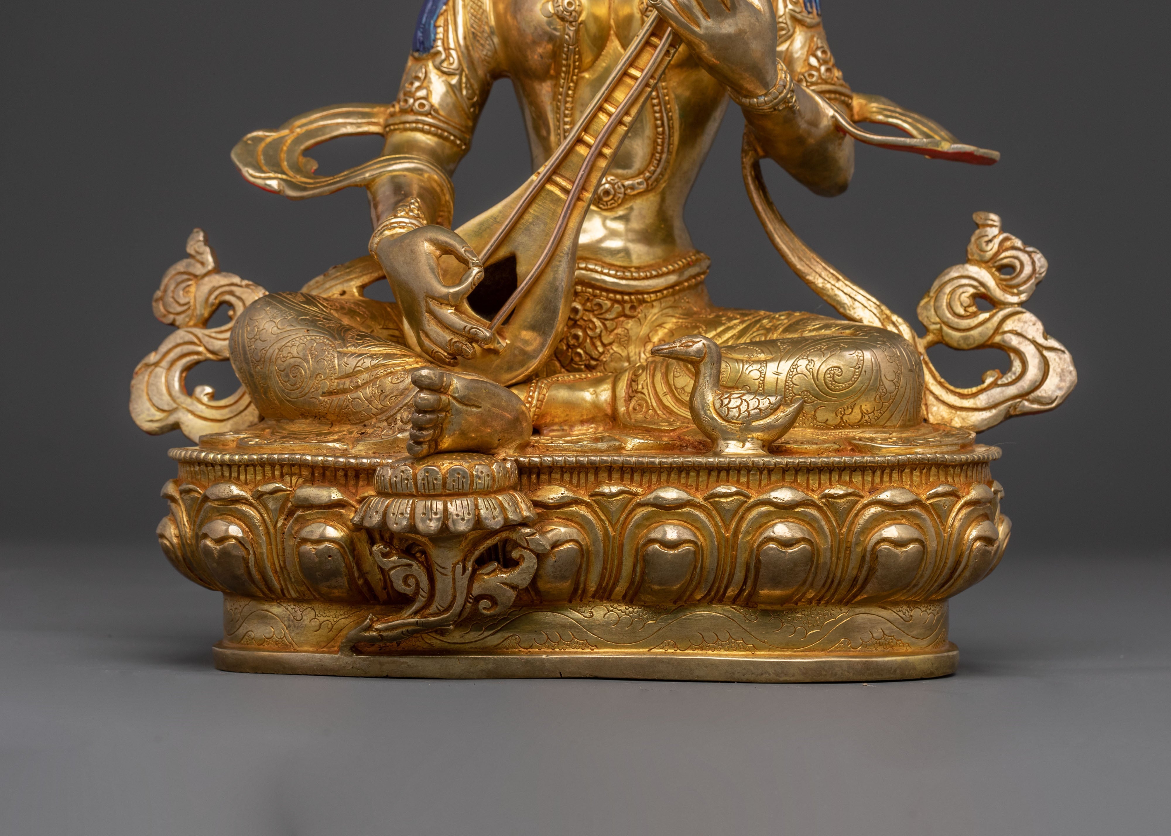Goddess Saraswati Spiritual Statue - Handcrafted Serenity