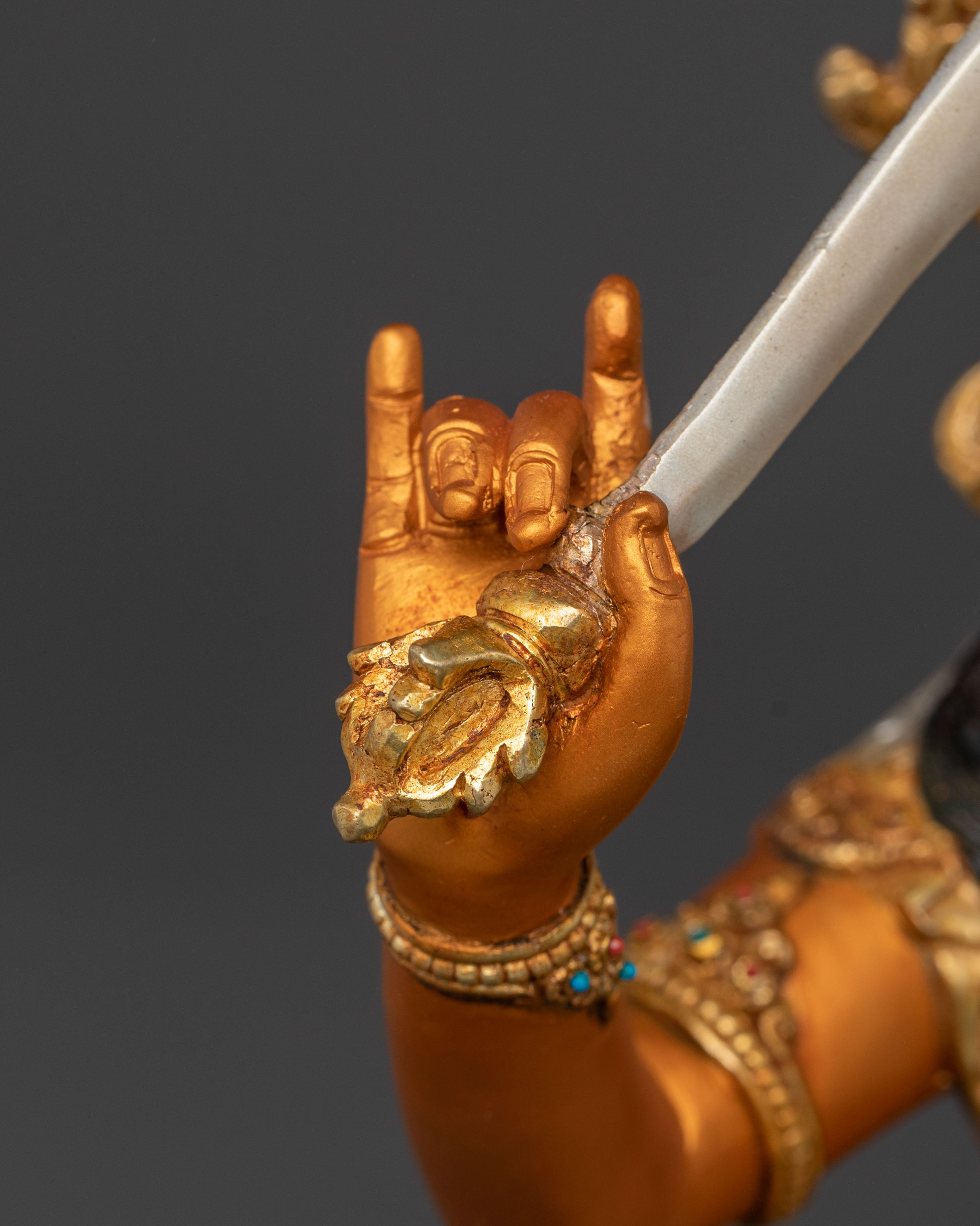 Manjushri Wisdom Statue | 24K Gold Gilded Figure