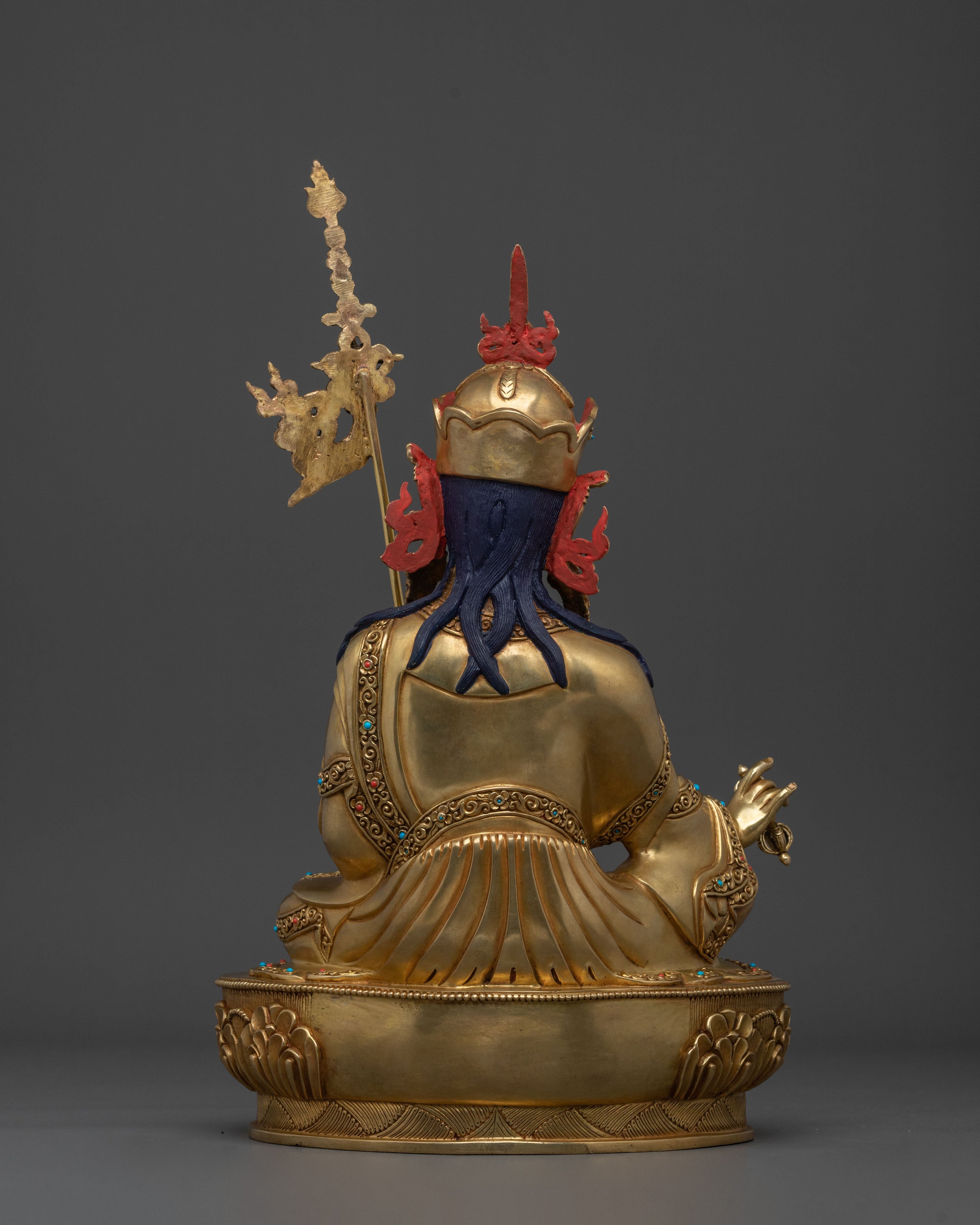 Guru Rinpoche Statue | Exquisitely 24K Gold Gilded