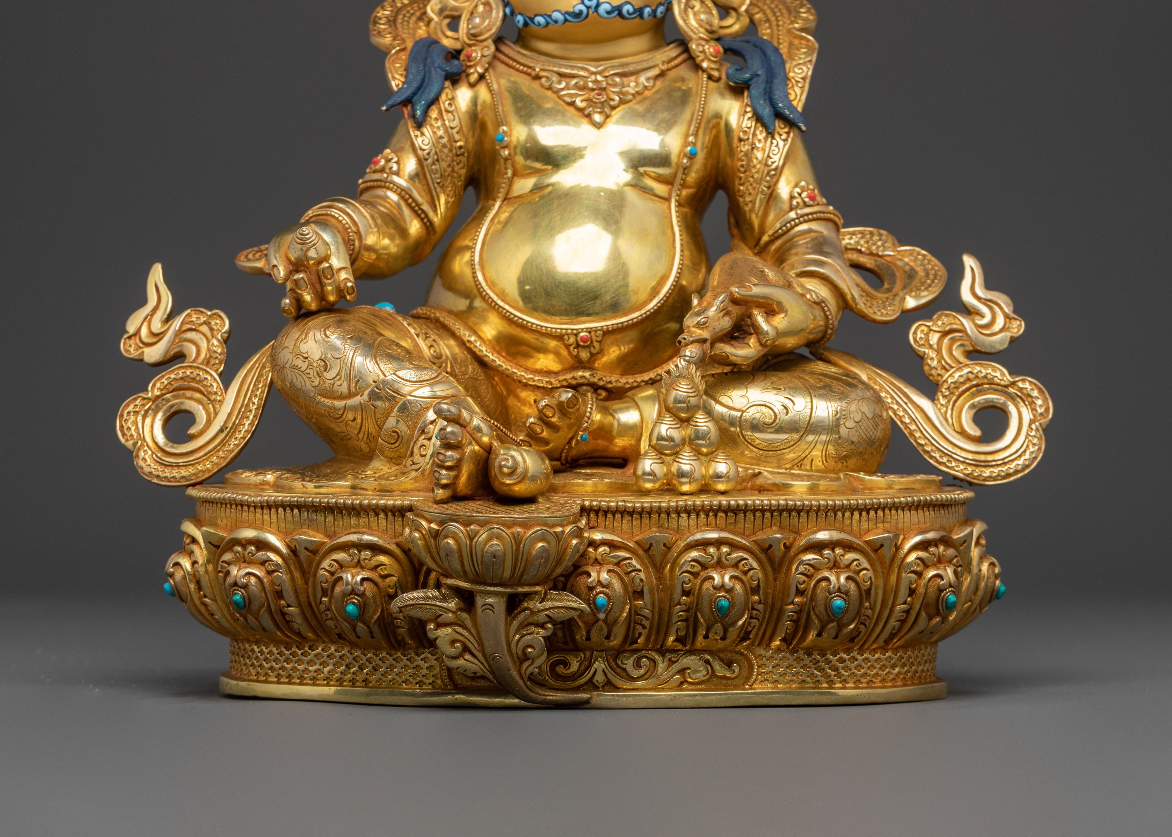 Golden Dzambhala Wealth Deity Statue | Fortune Blessing Sculpture