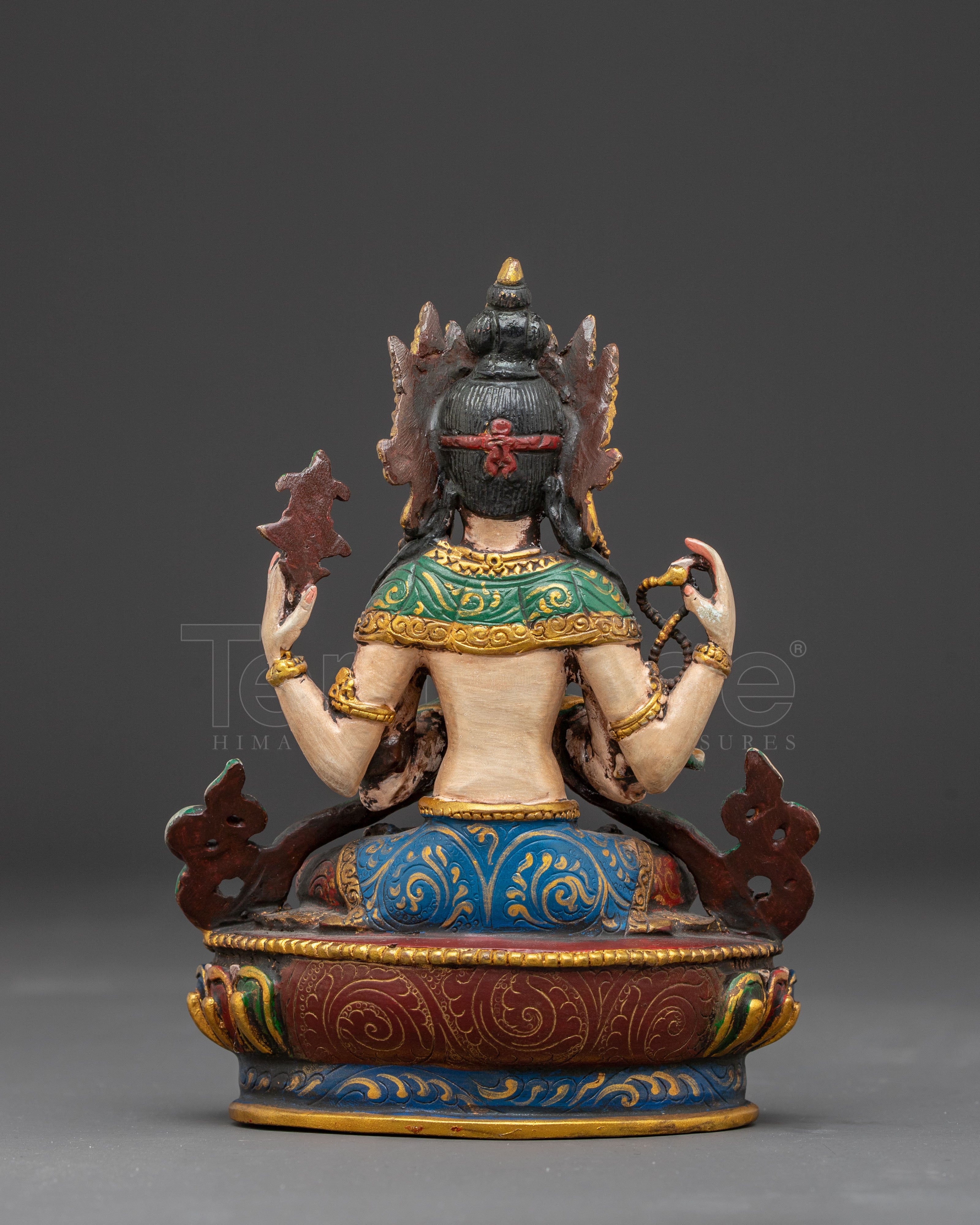 Handcrafted Copper Art of Four-Armed Chenrezig | Avalokiteshvara Statue