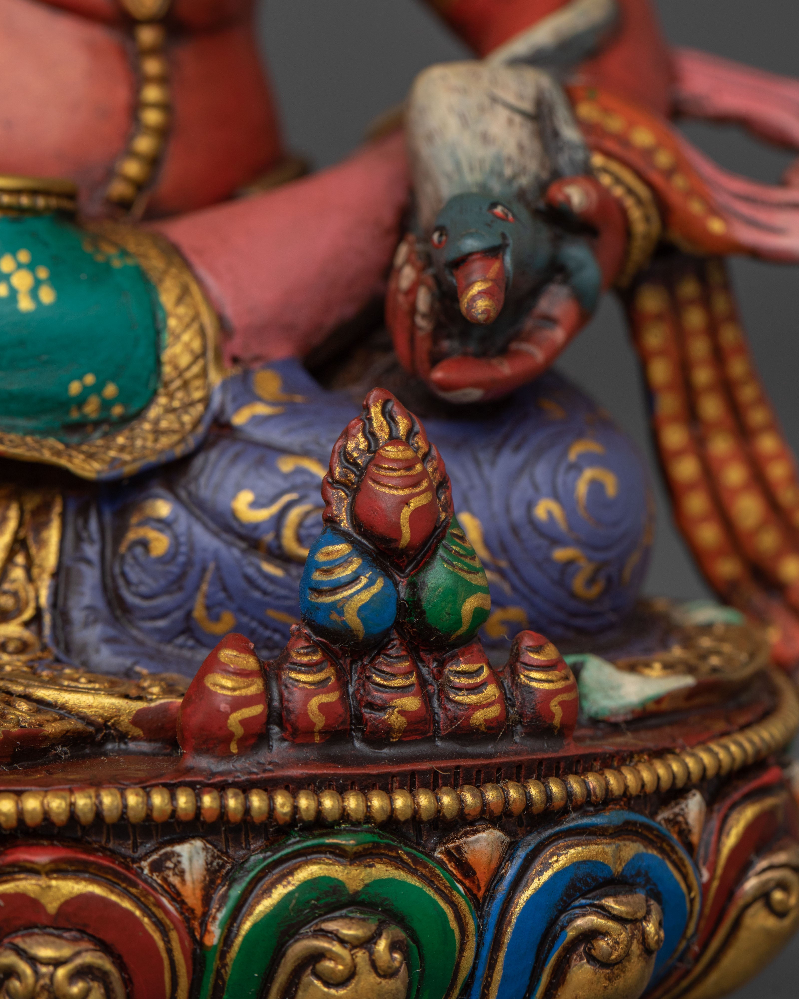 Red Dzambhala Statue | Tibetan Buddhist Deity
