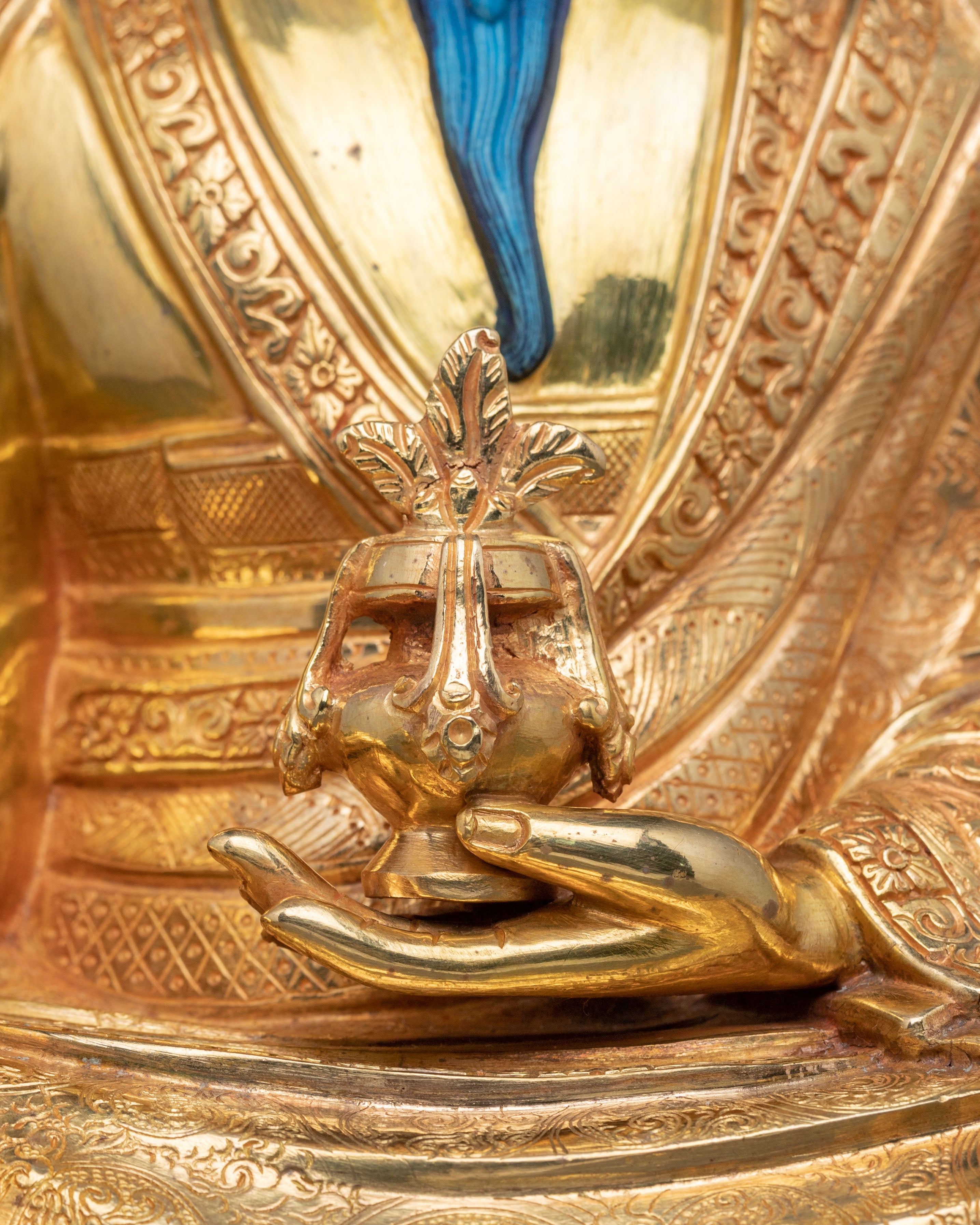 Guru Shapdum 24K Gold Gilded Statue: Divine Radiance