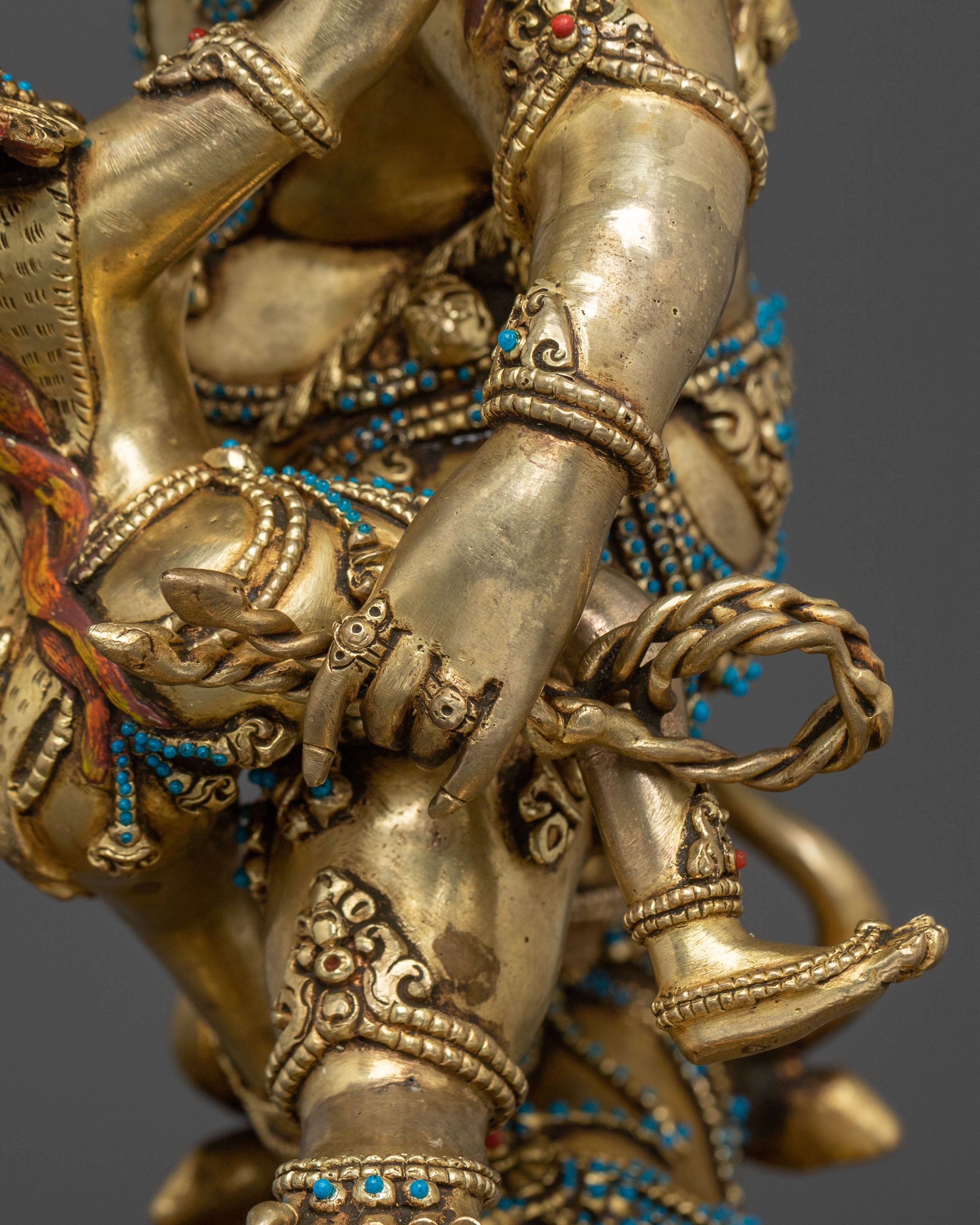 Yama Dharmaraja Protector Statue | 24k Gold Glided