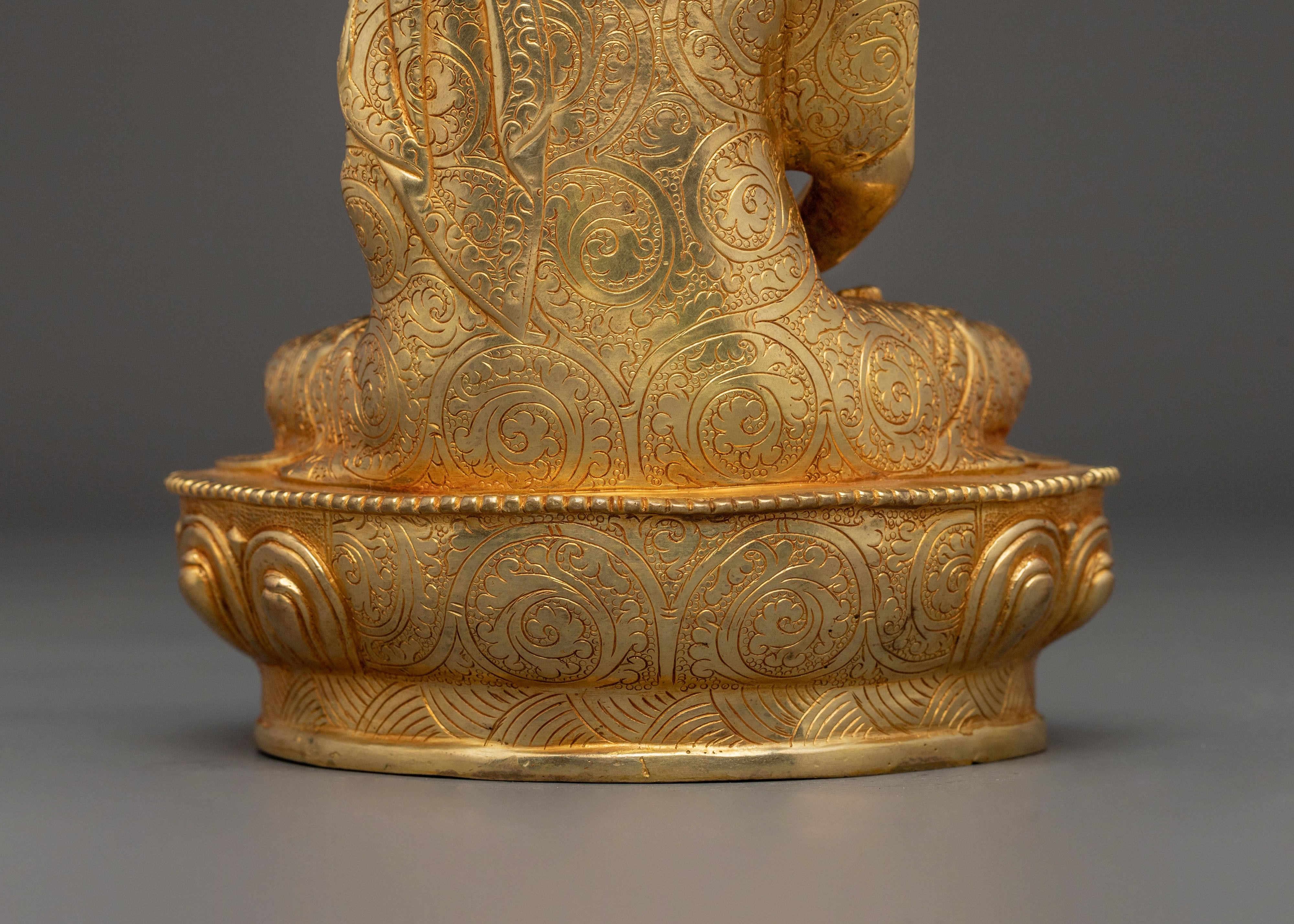 Amitabha Buddha 24K Gold Gilded Statue: Sacred Artistry