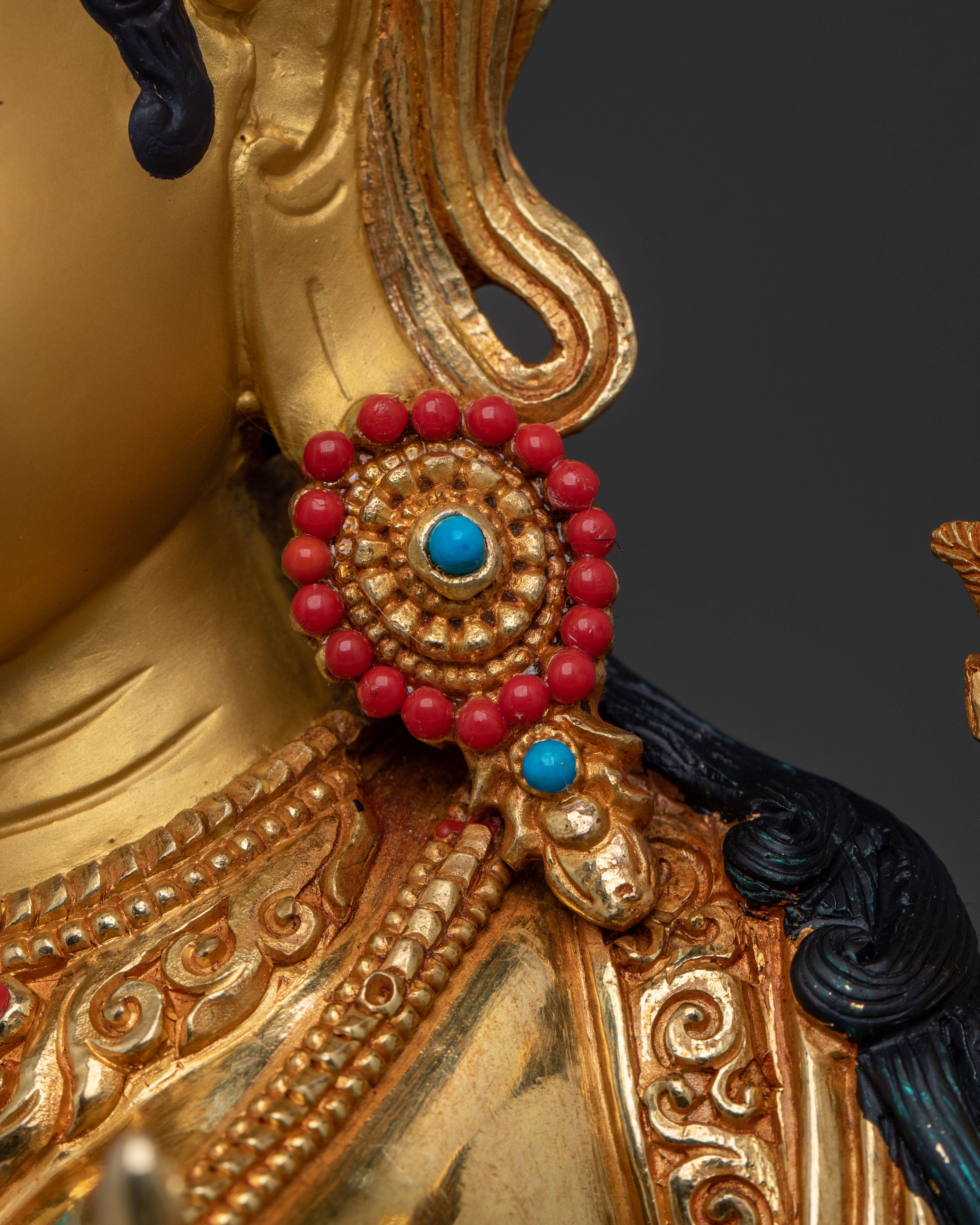 Handmade Green Tara Buddhist Goddess Statue