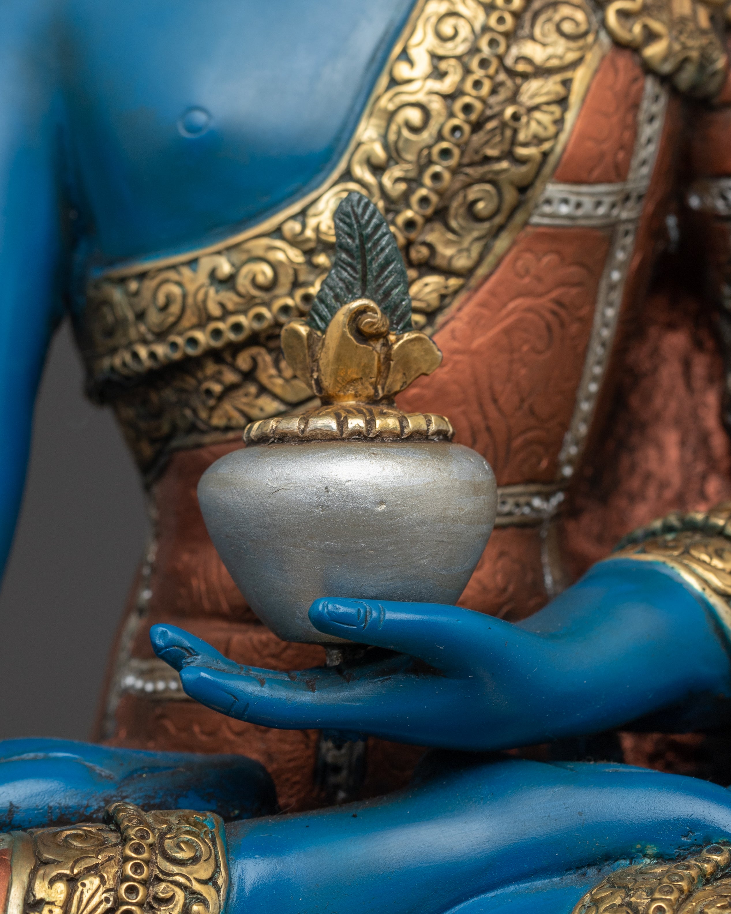 Medicine Buddha Promote Recovery and Longevity Statue | Traditional Himalayan Art