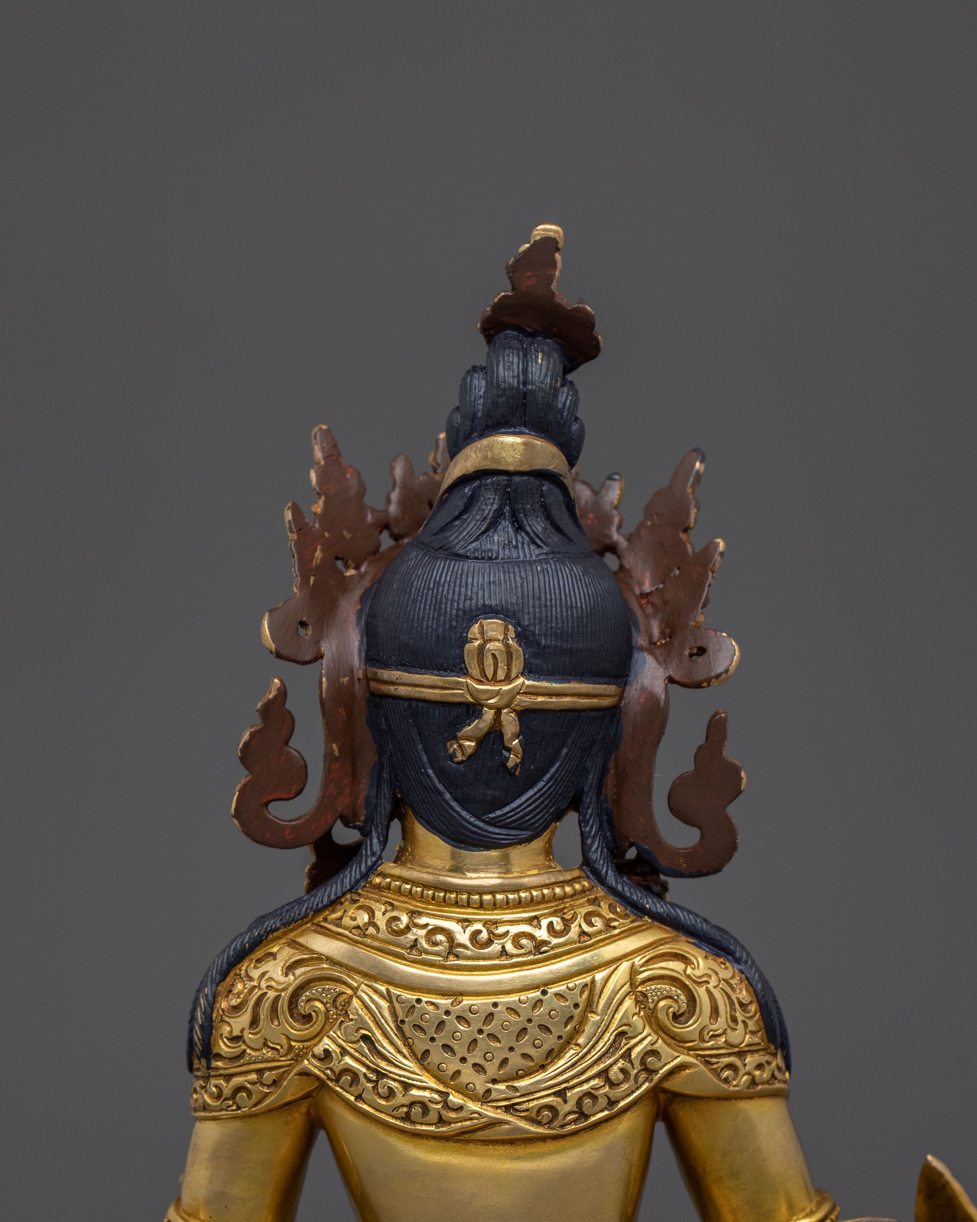 Hand Carved Kshitigarbha Statue | Meditation Altar Decoration