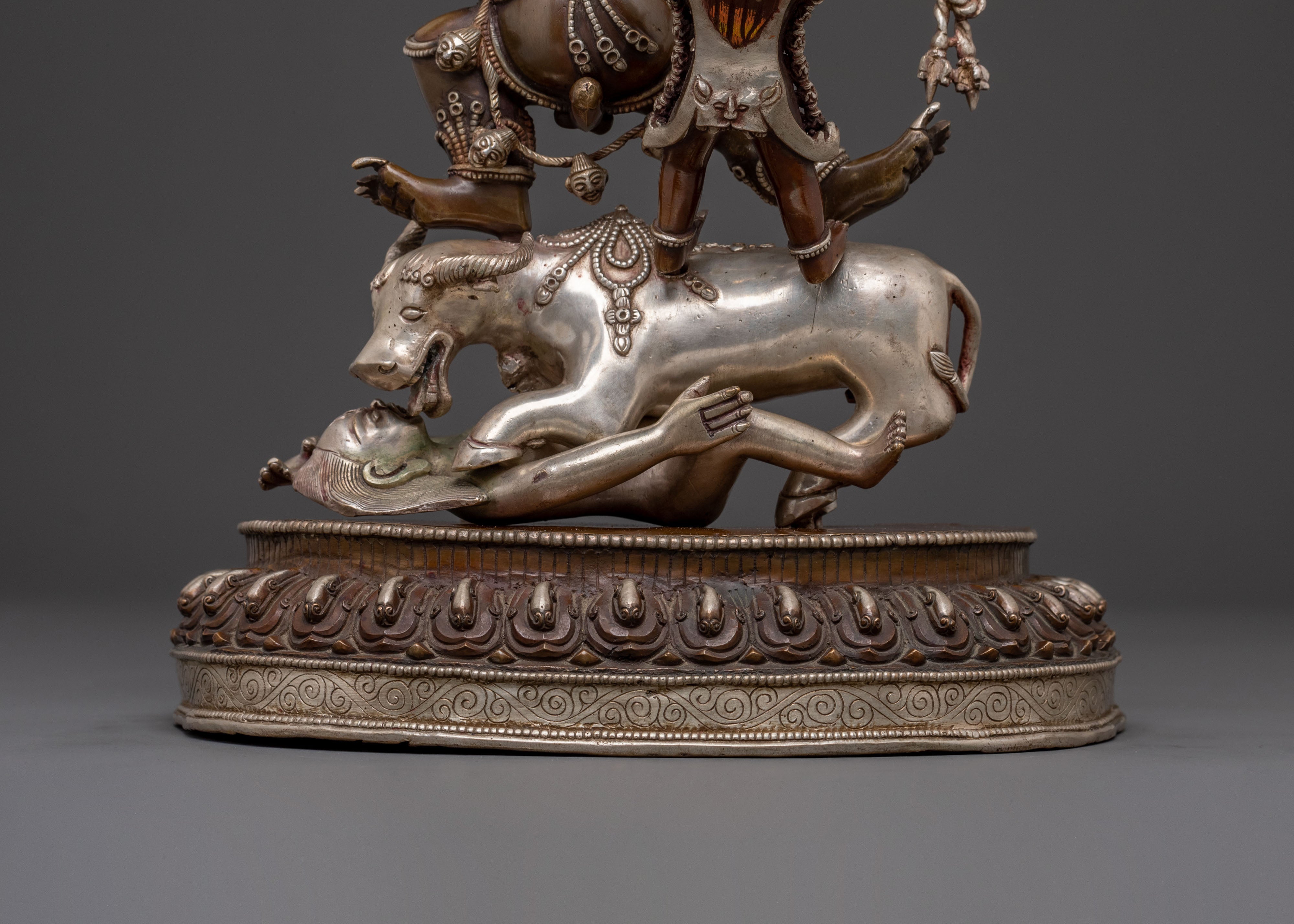 Handcrafted Statue of Yamantaka With Consort – Oxidized Copper Art