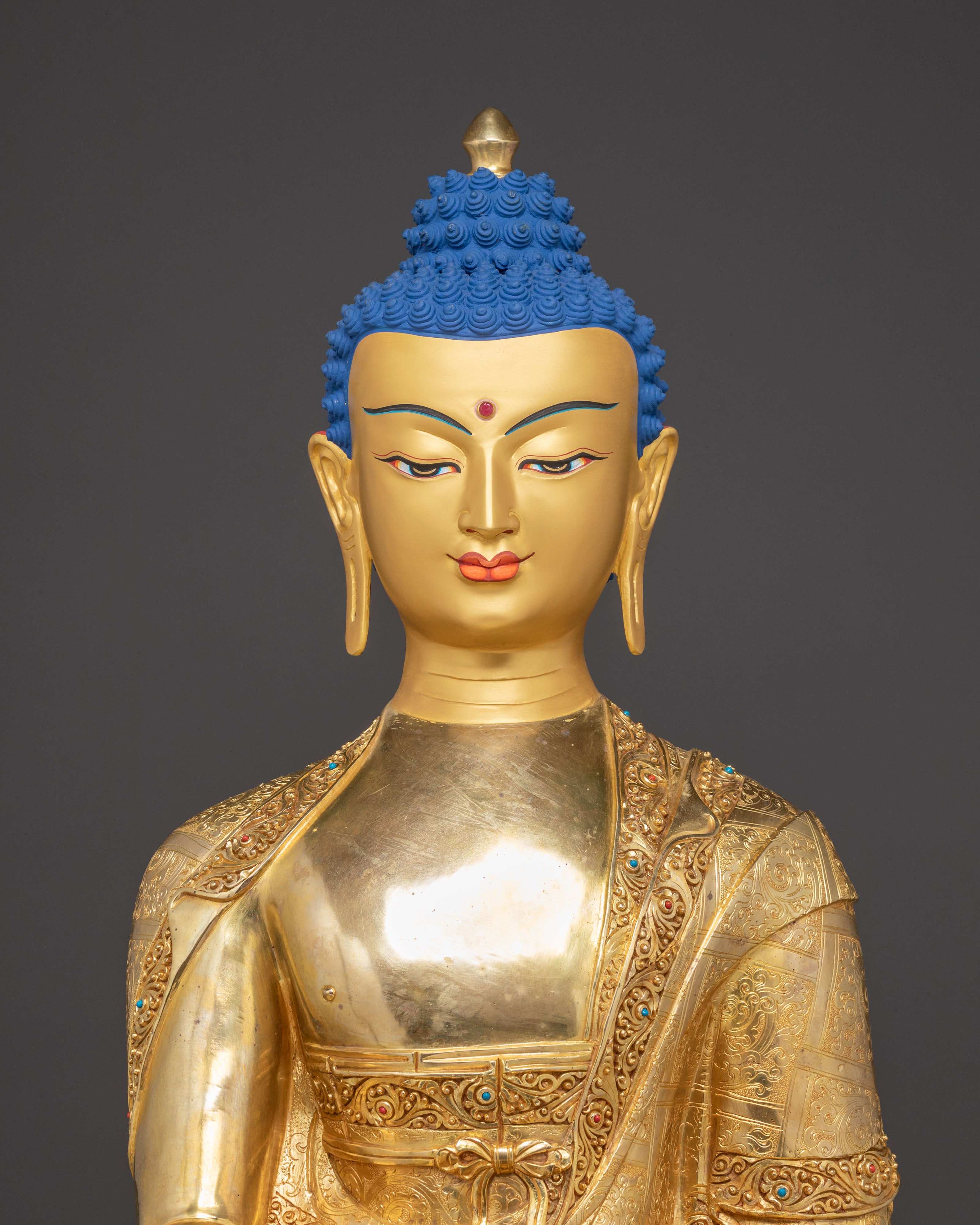 Golden Handmade Historical Shakyamuni Buddha Statue | Enlightenment Icon
