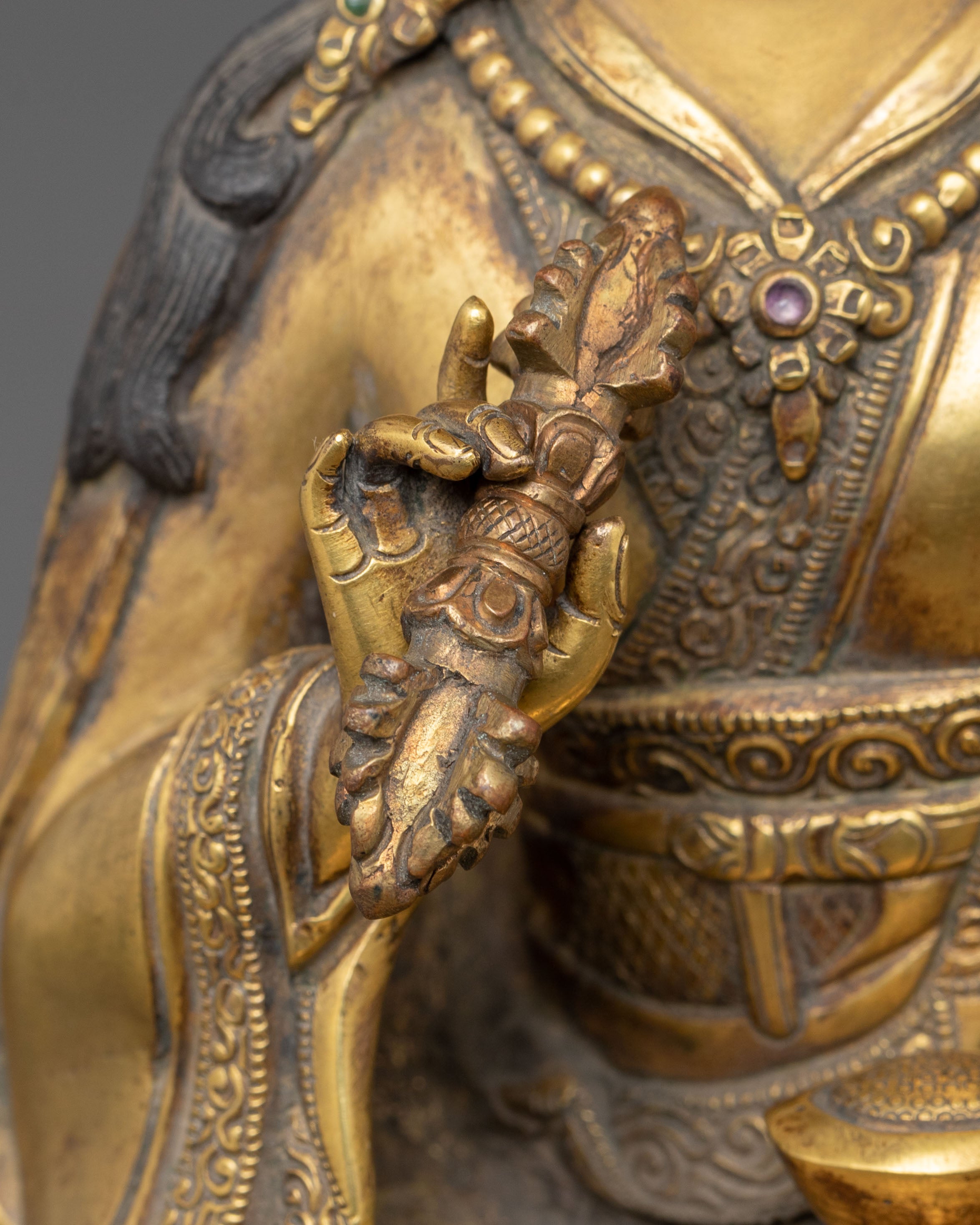 Himalayan Guru Tsokye Dorje Golden Statue | Tantric Meditation Deity