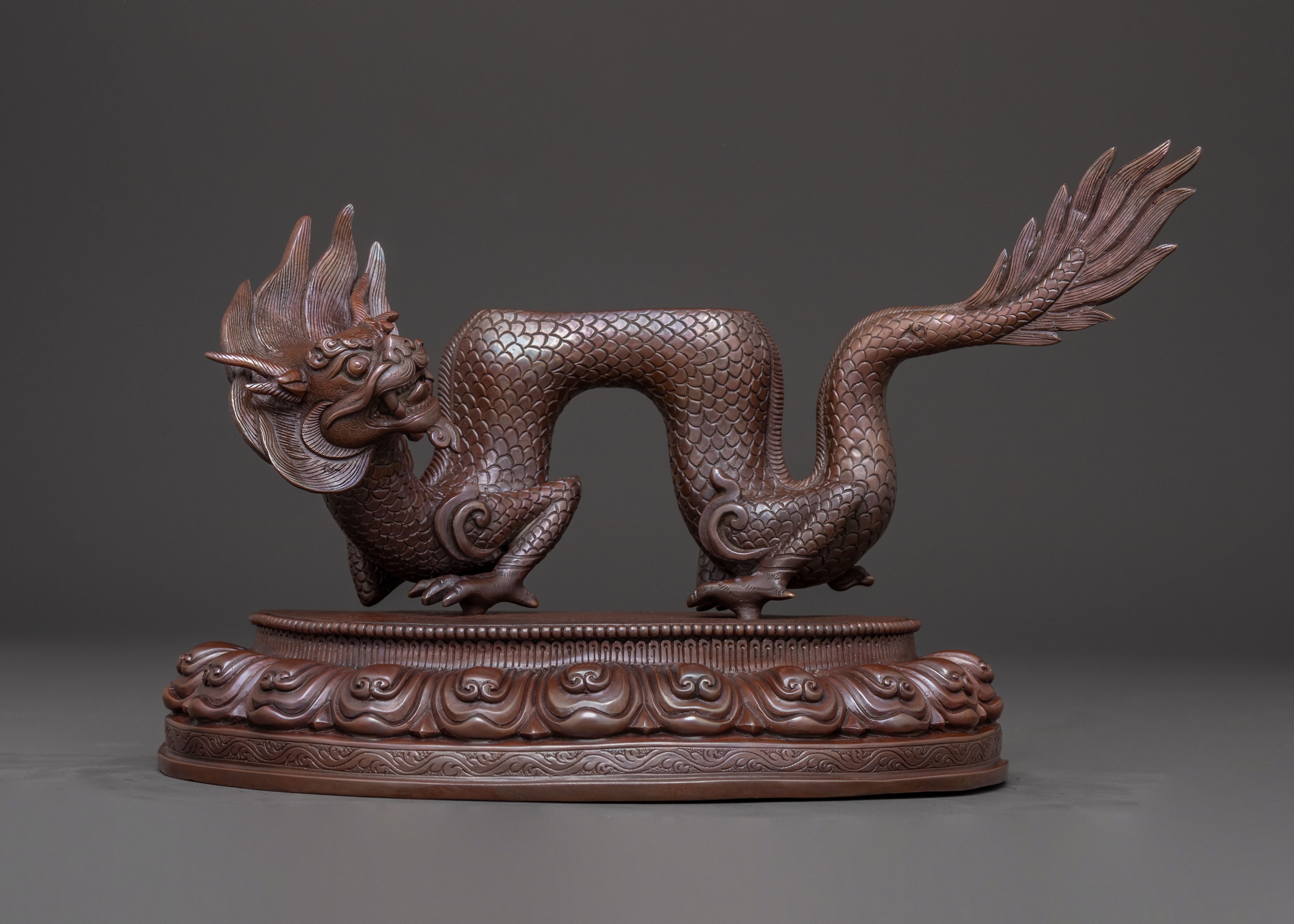 White Dzambhala Abundance Statue | Oxidized Copper Art