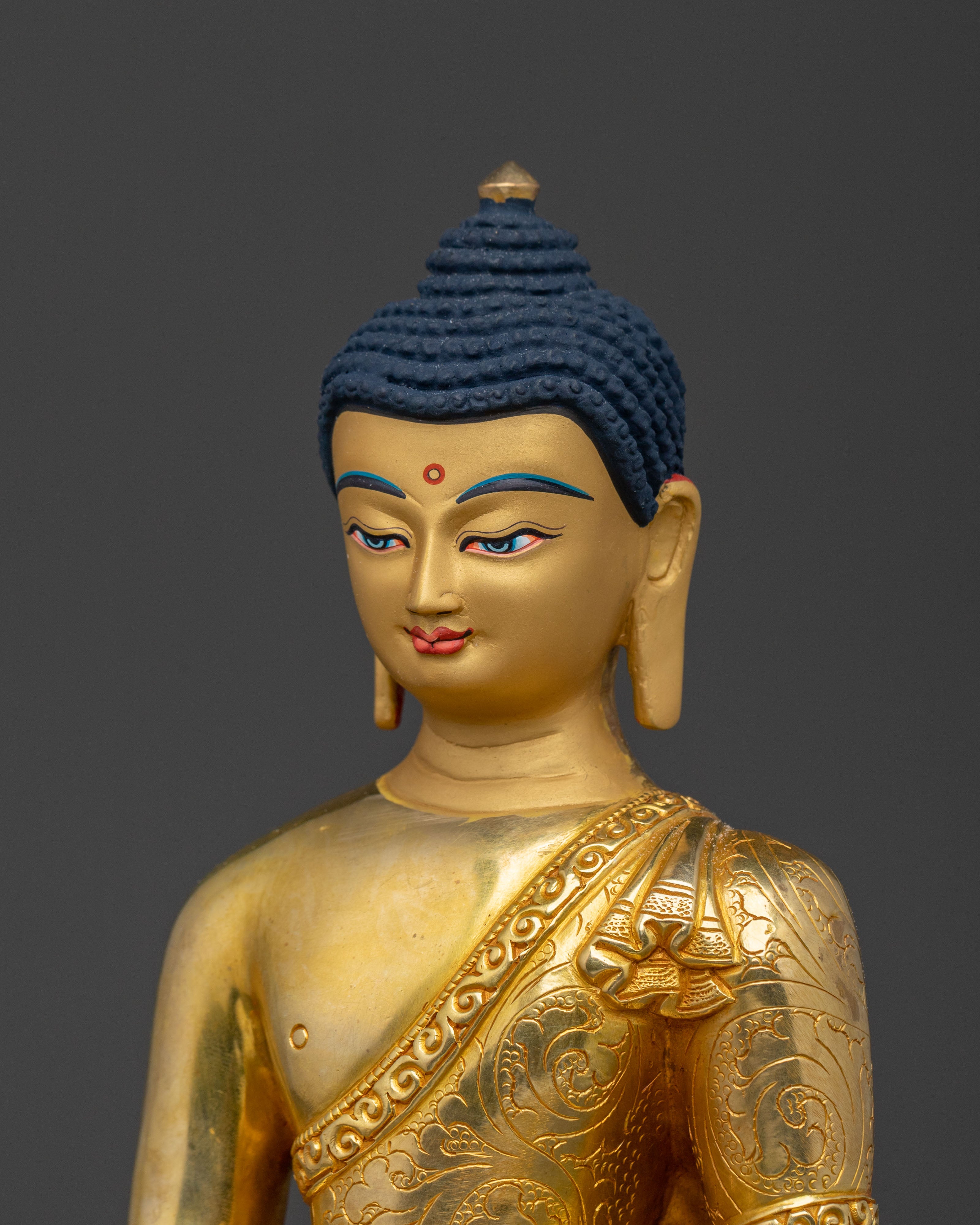 Handcrafted Shakyamuni Buddha Statue | 24K Gold Gilded