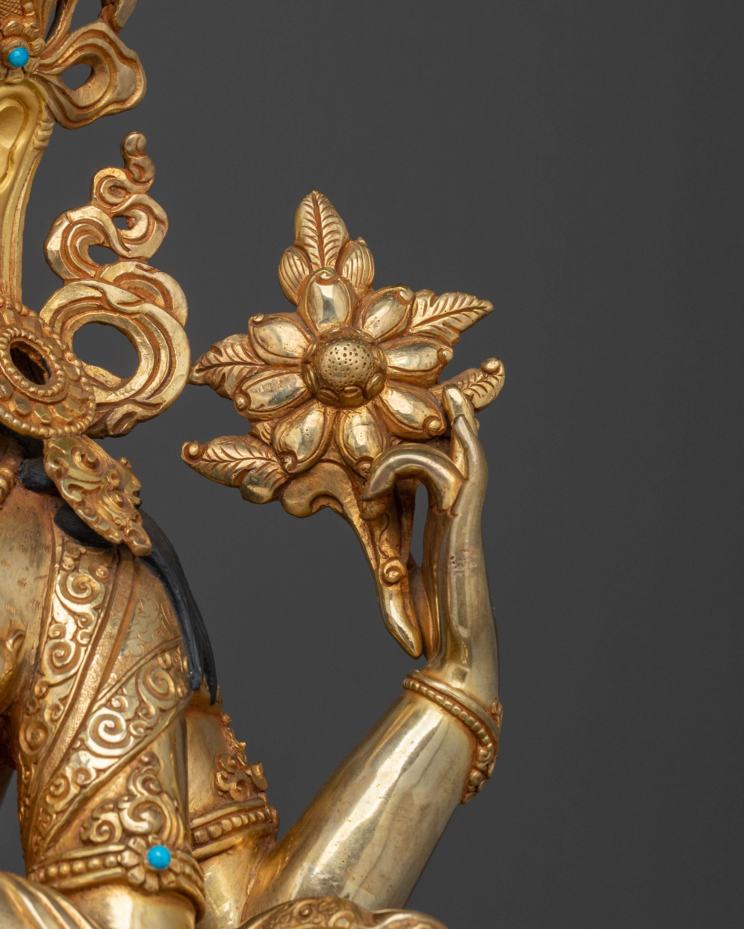 Tibetan Avalokiteshvara Spiritual Sculpture | Bodhisattva of Compassion