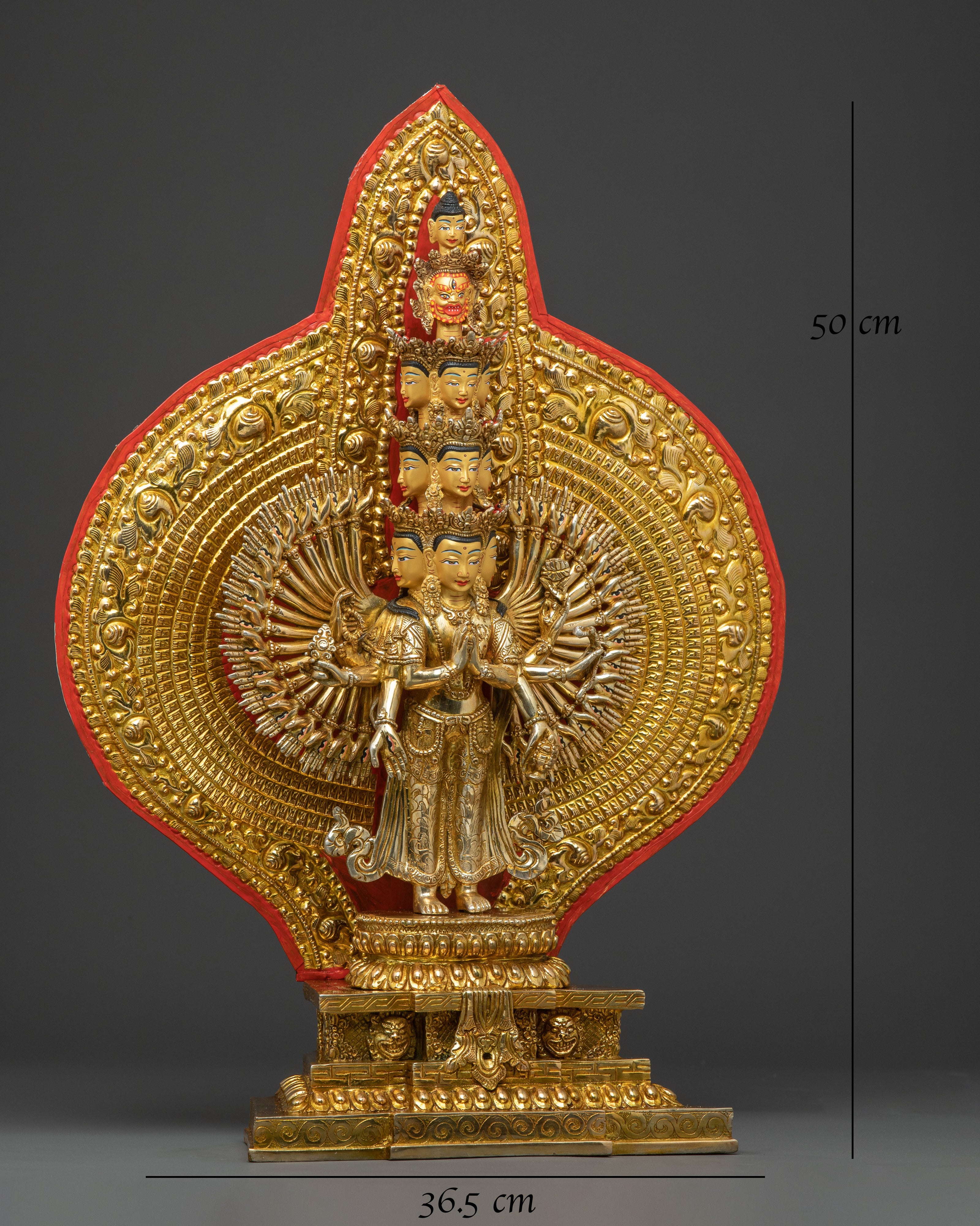 Nepalese 1000 Armed Chenrezig Statue | Tibetan Bodhisattva of Compassion