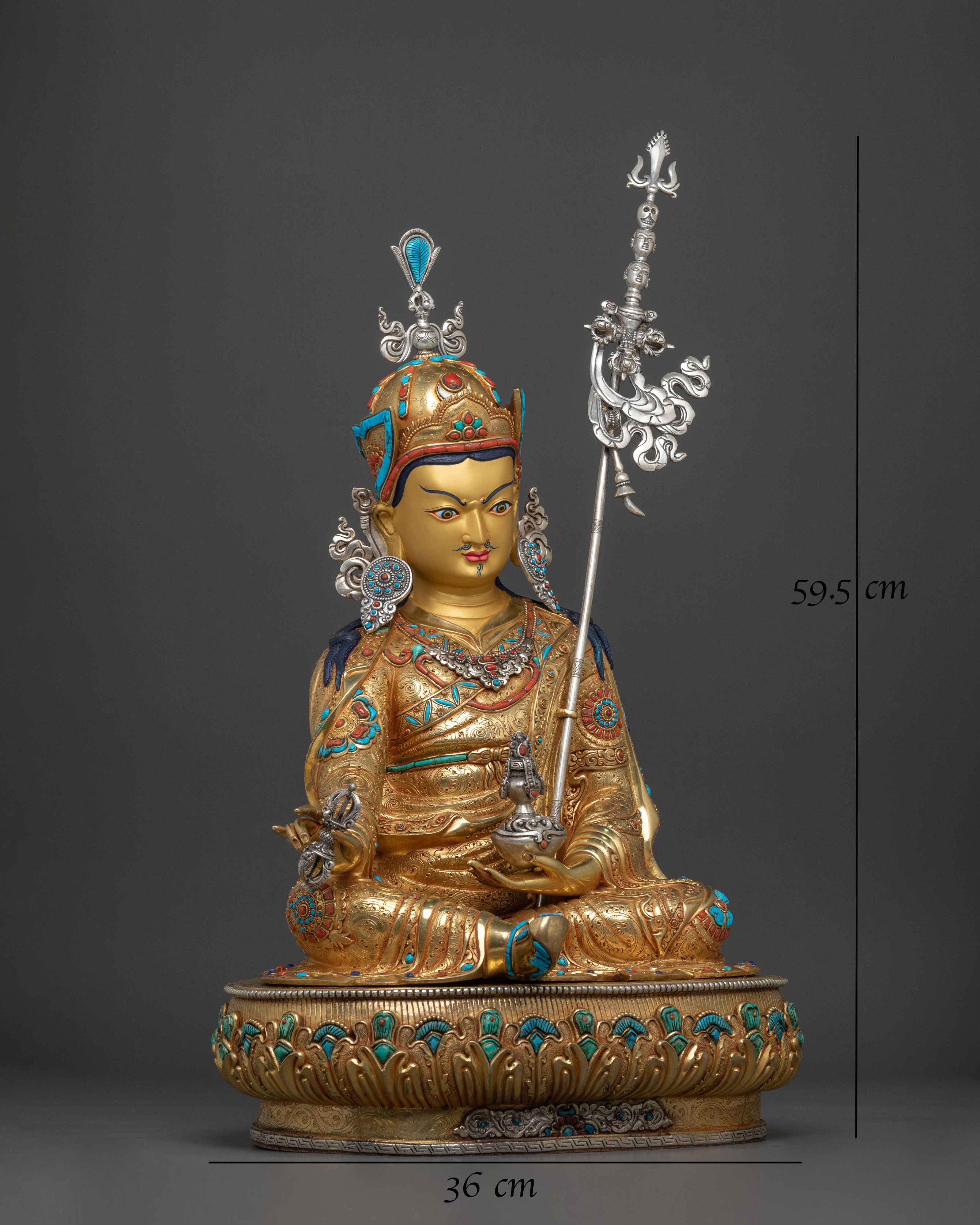 Spiritual Guru Rinpoche Handmade Sculpture: Sacred Altar Decor