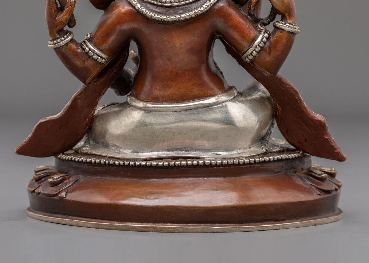 God Ganesh Statue | Oxidized Figurine with Silver Plating