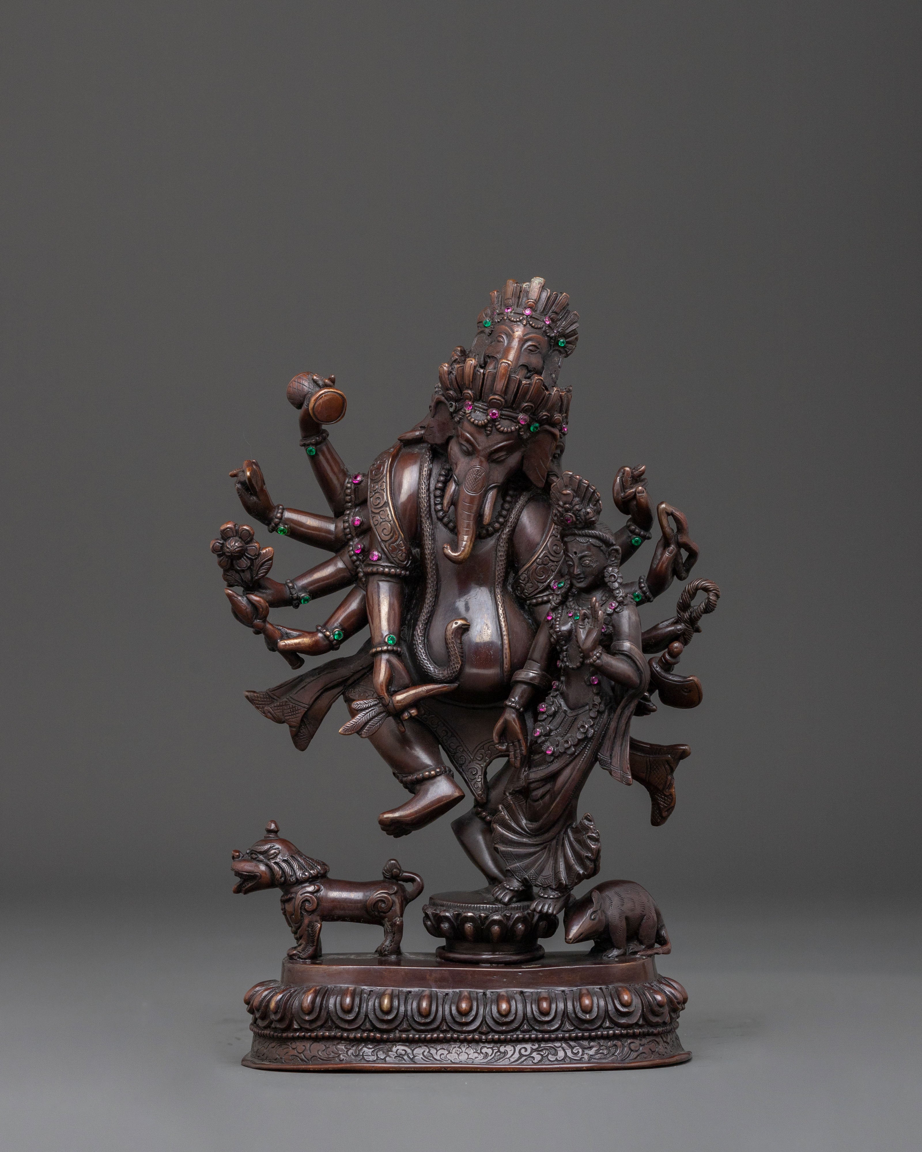 ganesha oxidized Copper Statue