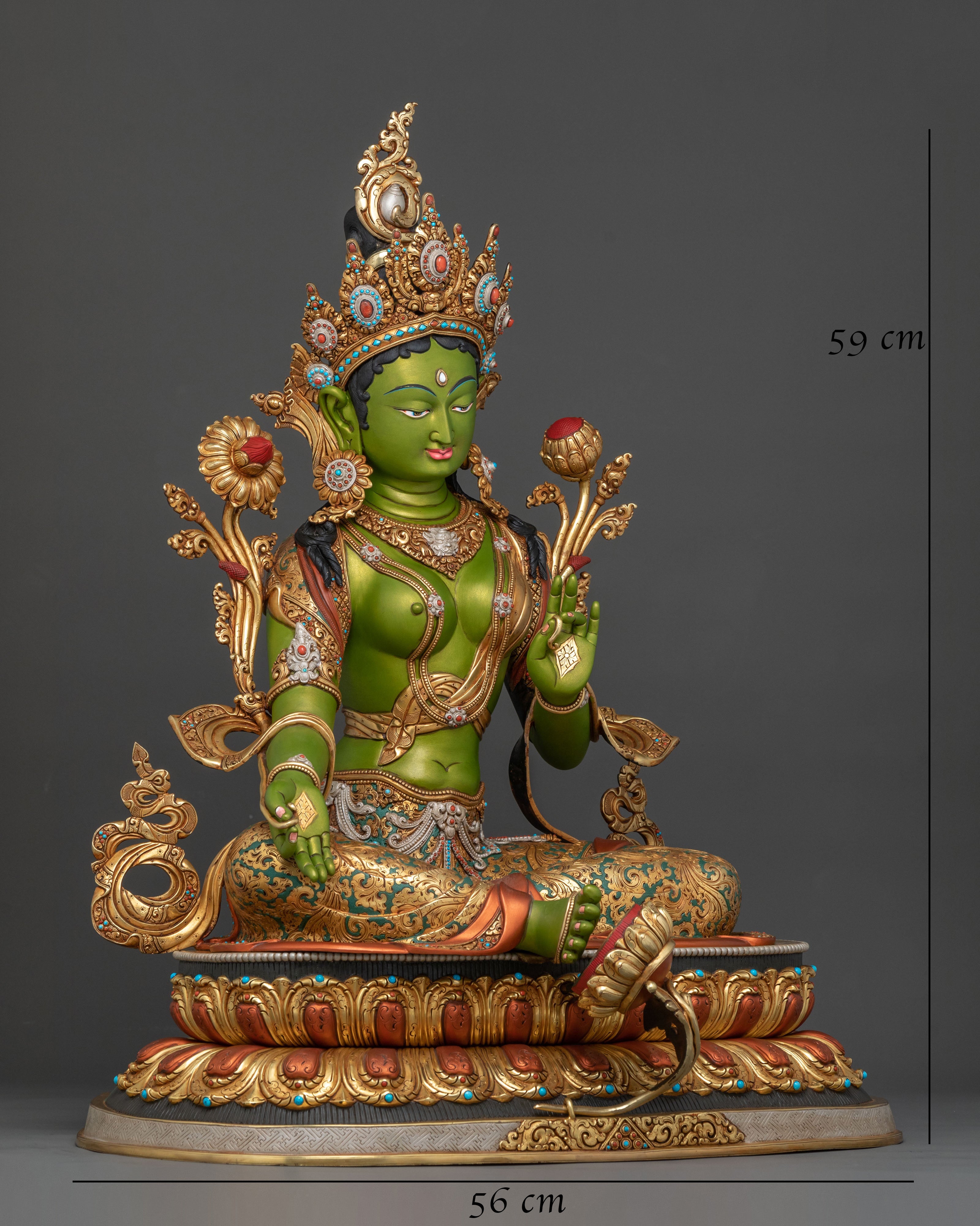 Syamatara: 24K Gold Gilded Traditional Statue