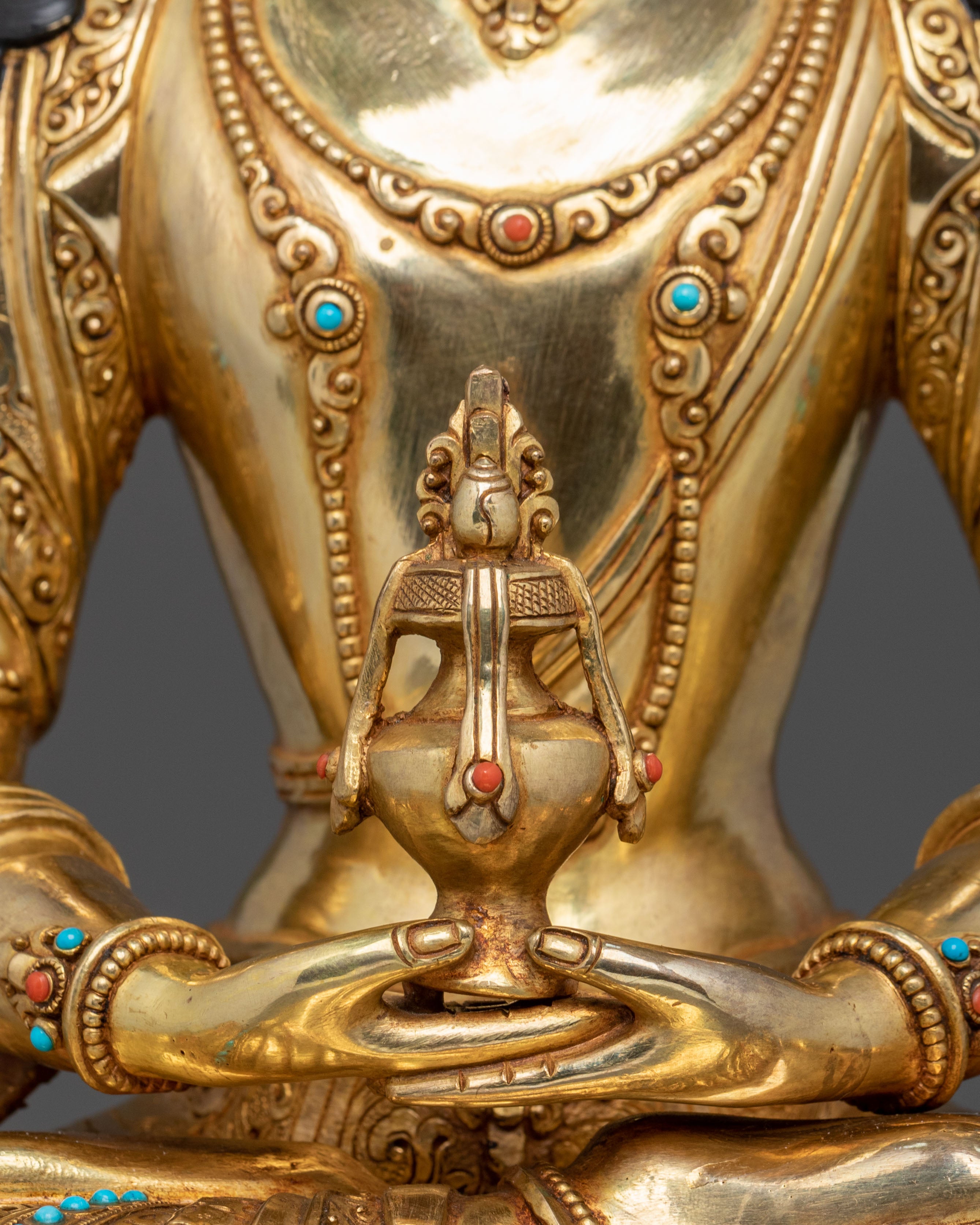 Amitayus Statue | 24K Gold Gilded Figurine