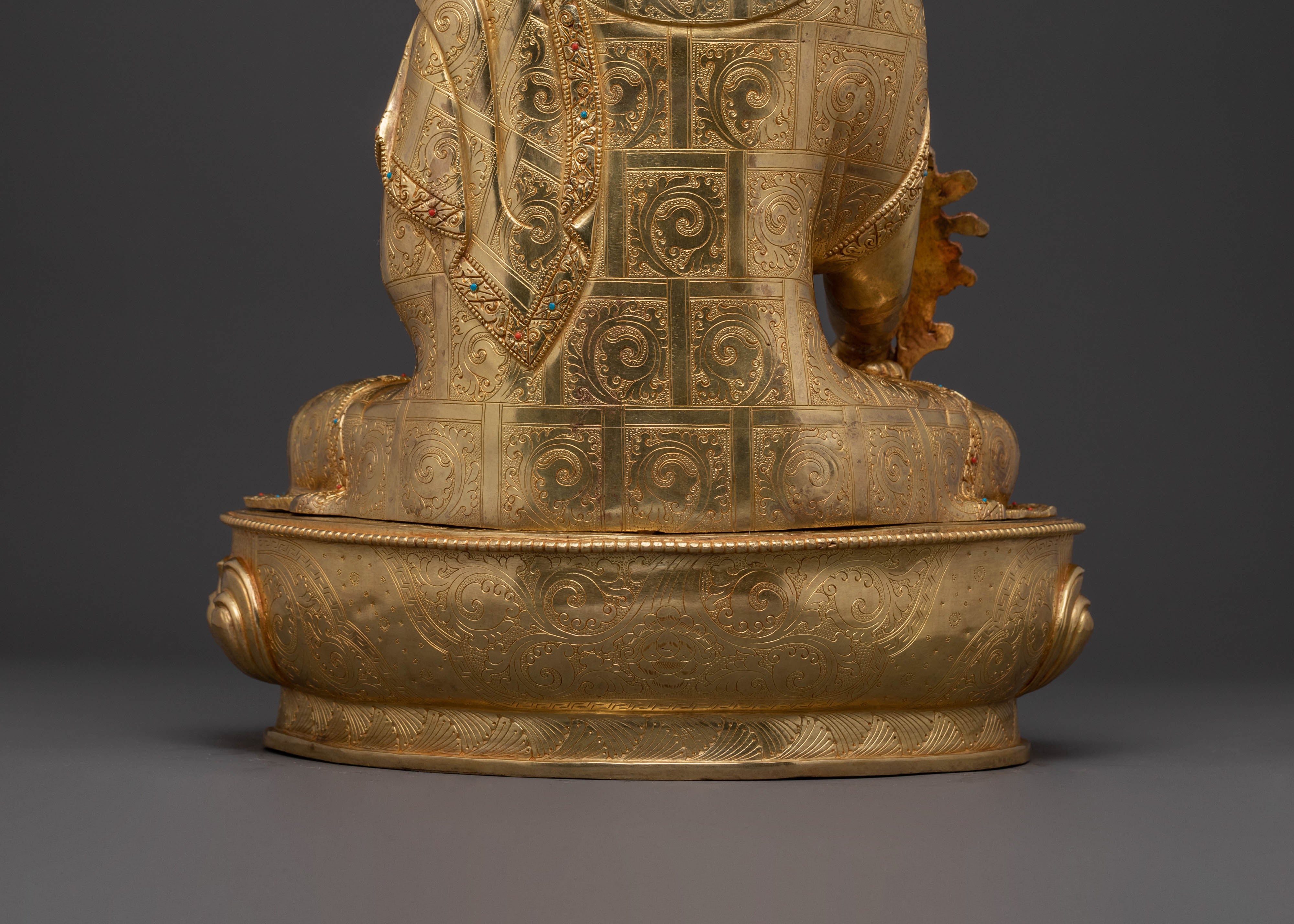 Divine Healer Medicine Buddha Statue | Exquisite Gilded Copper