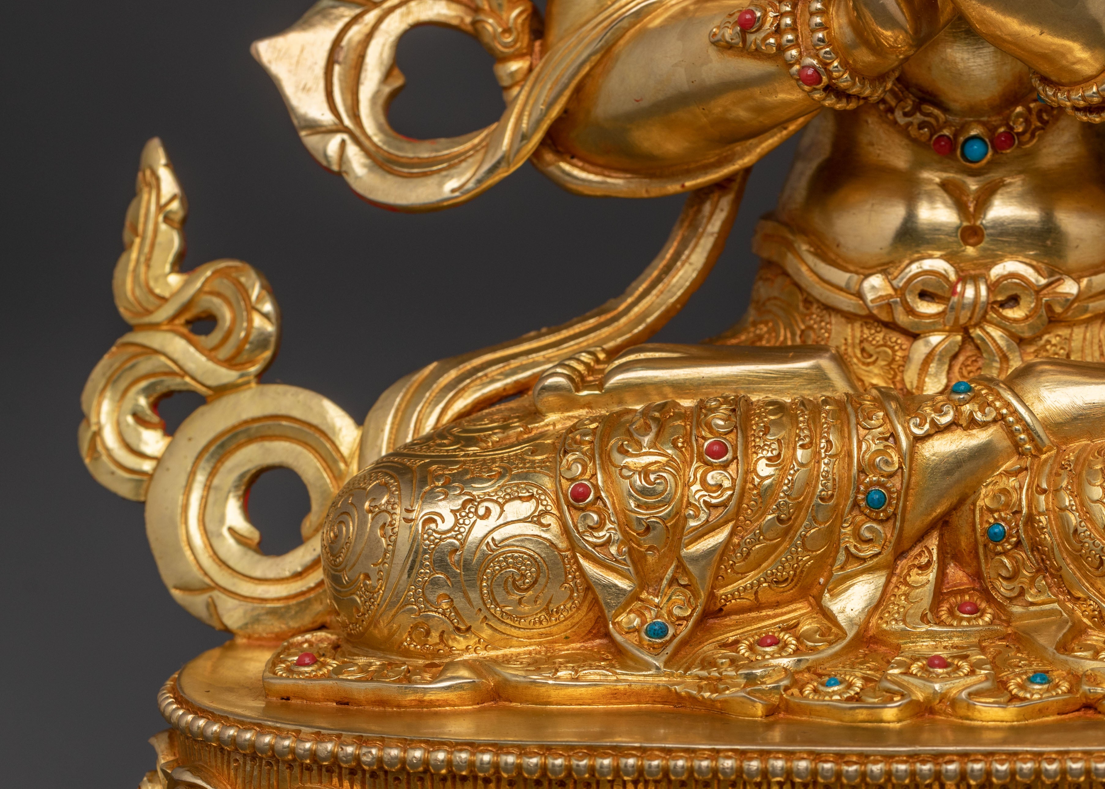 Bodhisattva Tikshna Manjushri Statue: Golden Handcrafted Sculpture