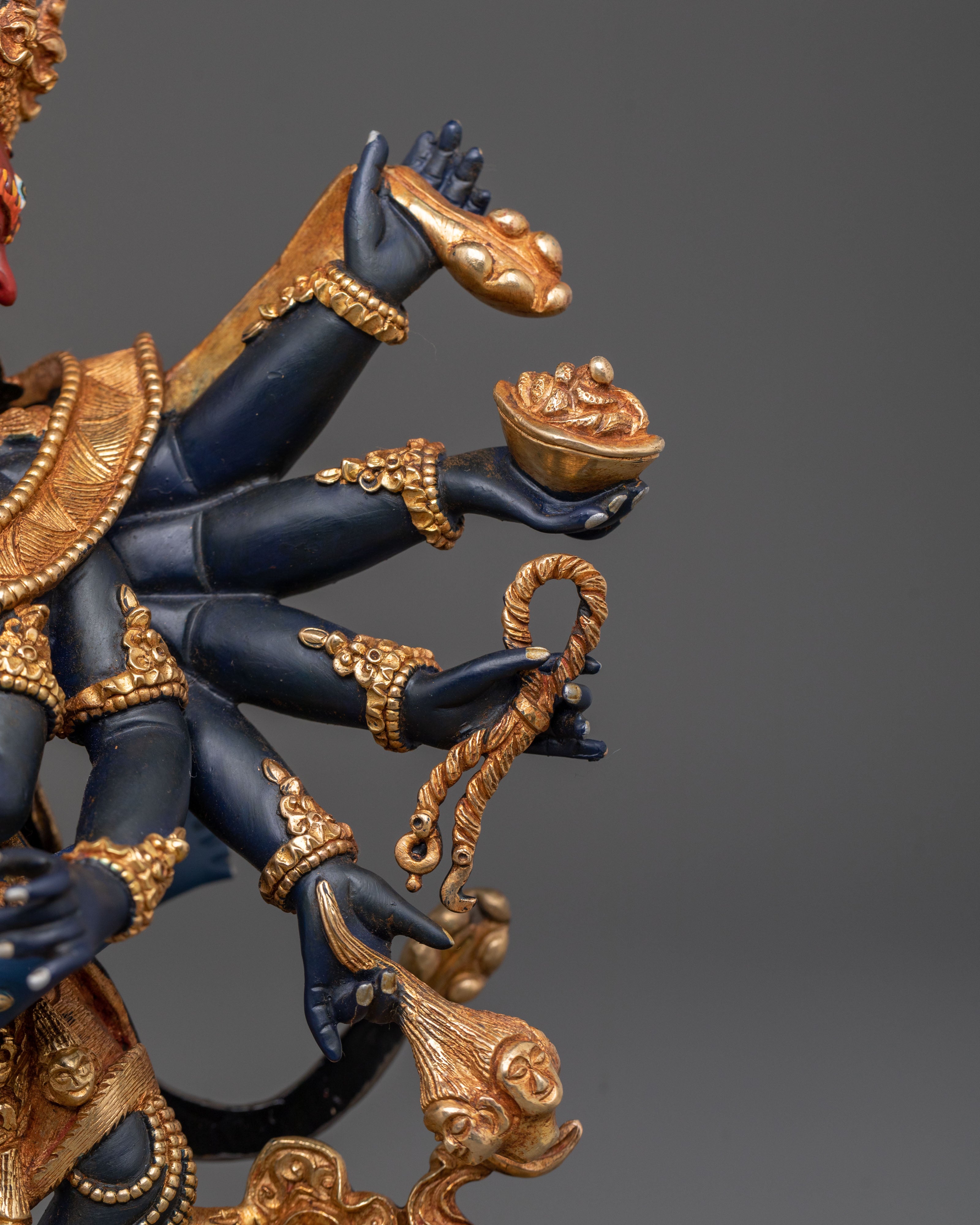 Chakrasamvara With Vajravarahi: 24K Gold Gilded Sculpture