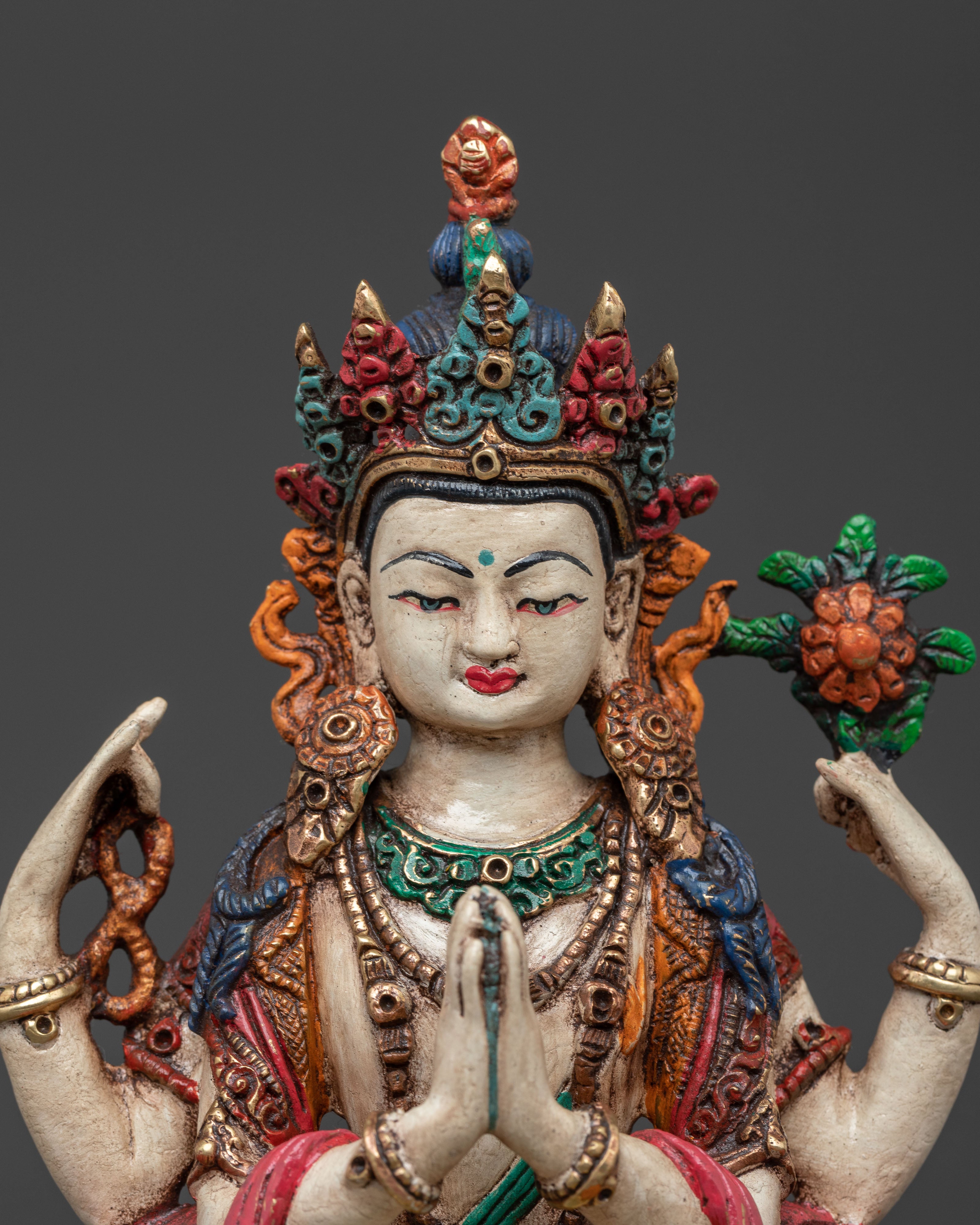 Enlightened Compassion Chenrezig Statue | Buddhist Decor
