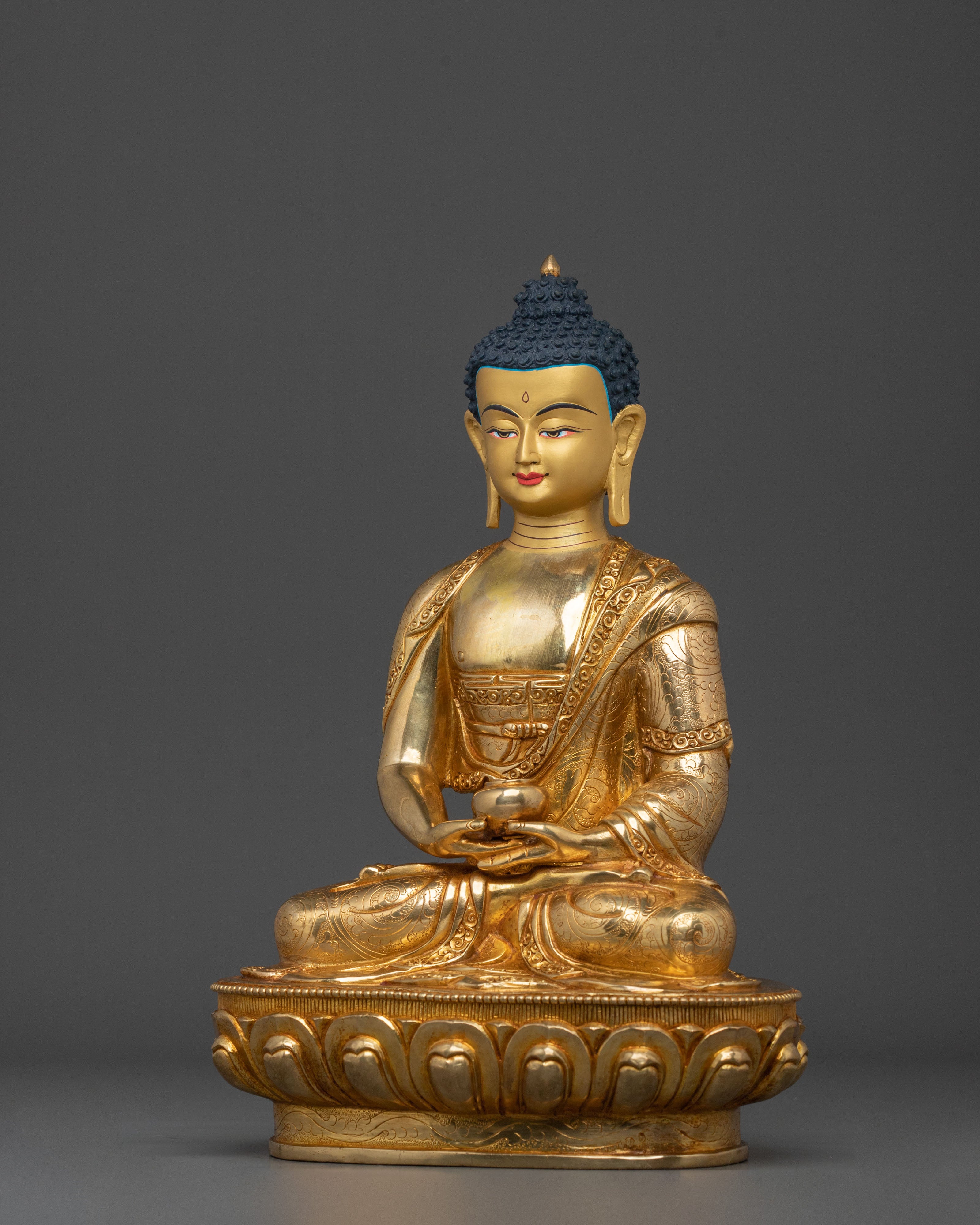 Amitabha Buddha Statue | 24K Gold Gilded Figurine