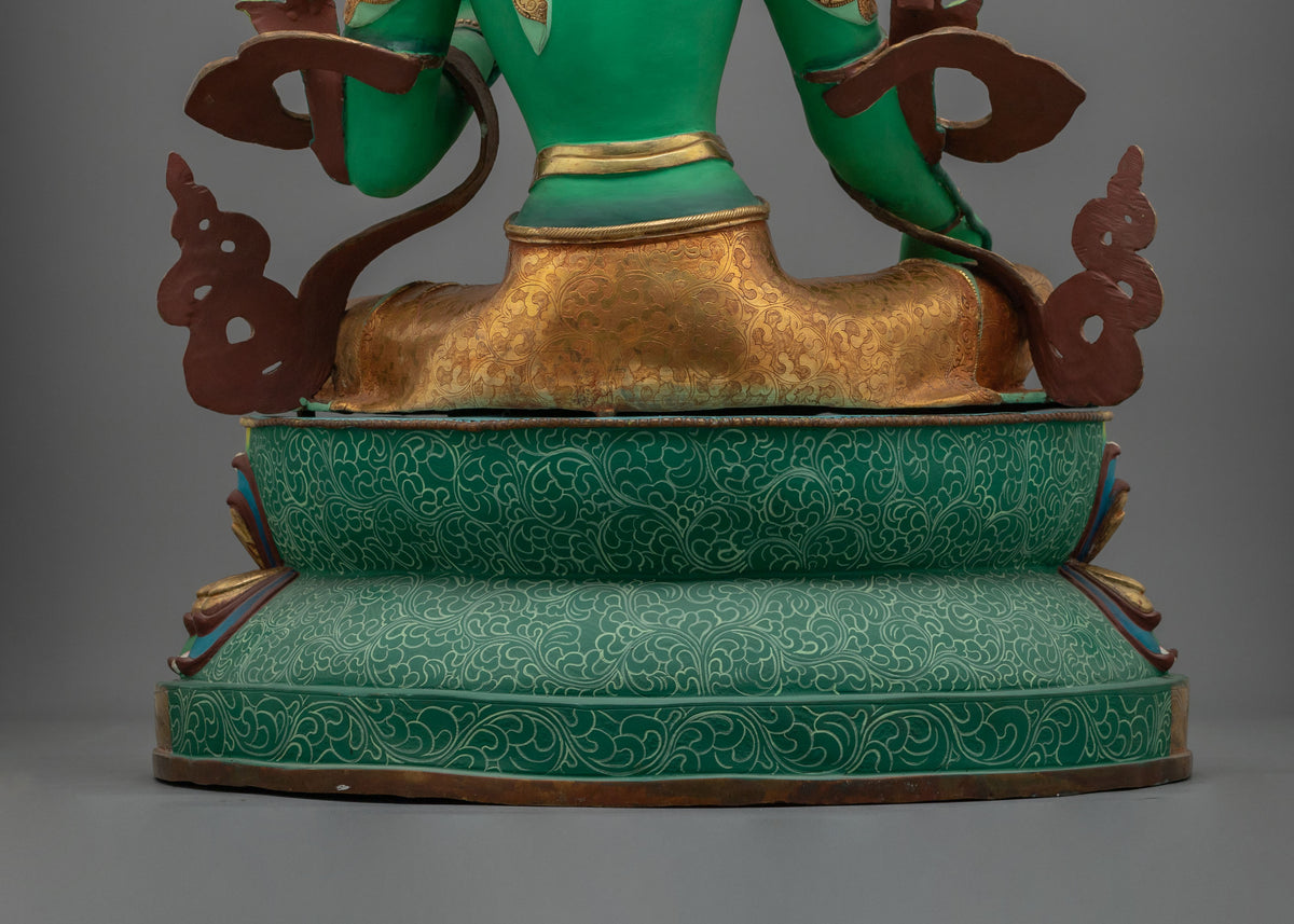 Green Tara Copper Statue with 24K Gold Gilding