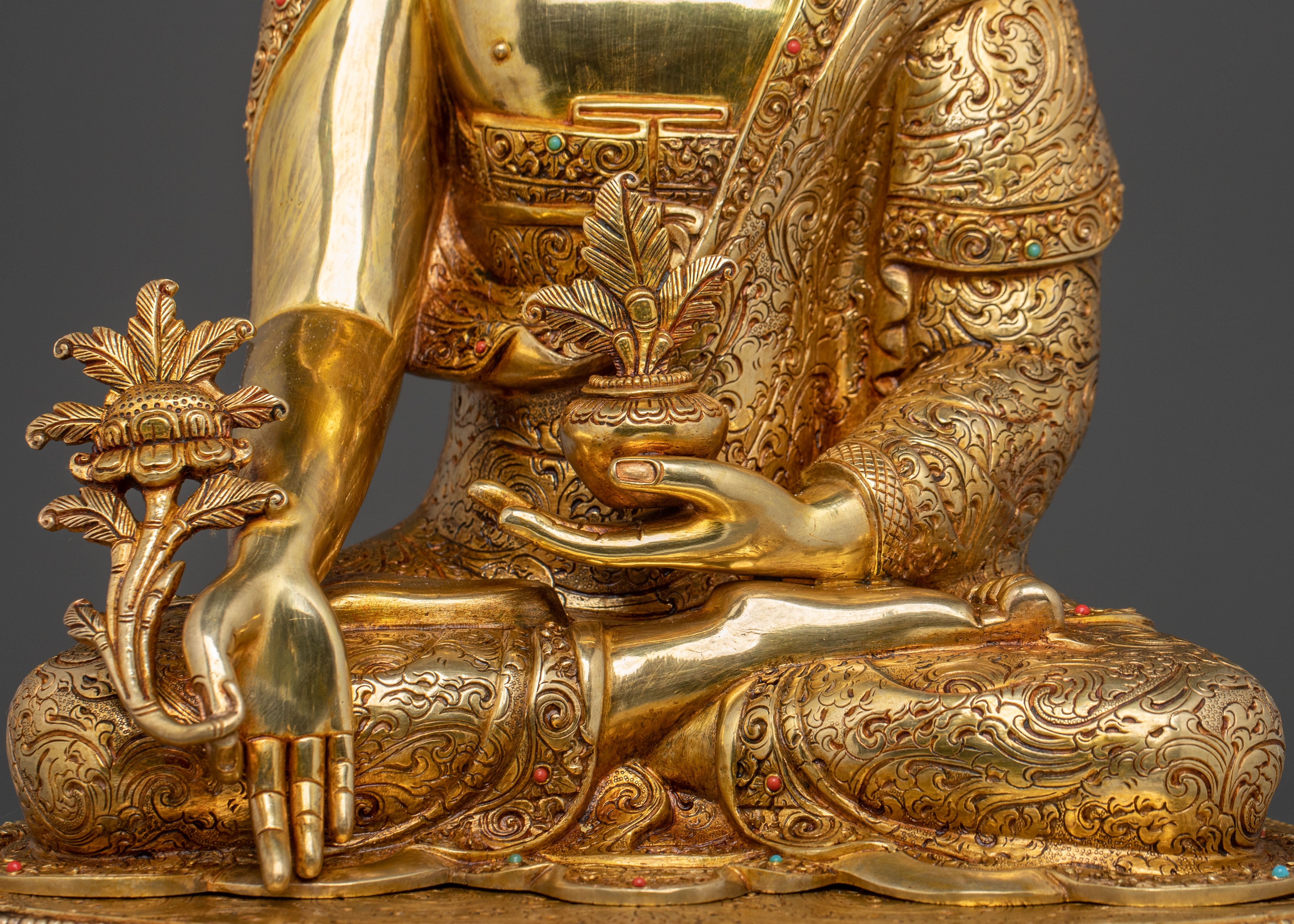 Medicine Buddha Golden Statue | Spiritual Healing