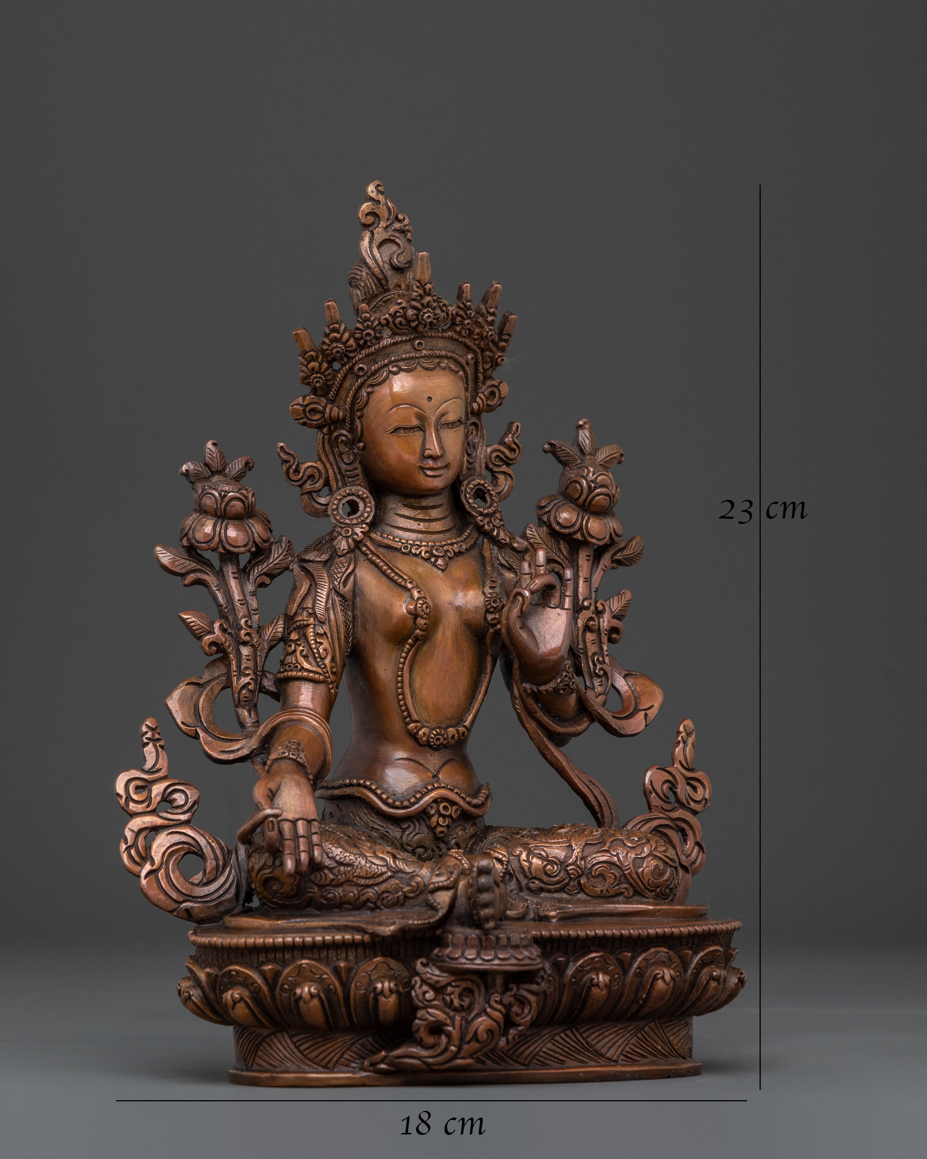 Amitayus Statue in Oxidized Copper | Pure Longevity