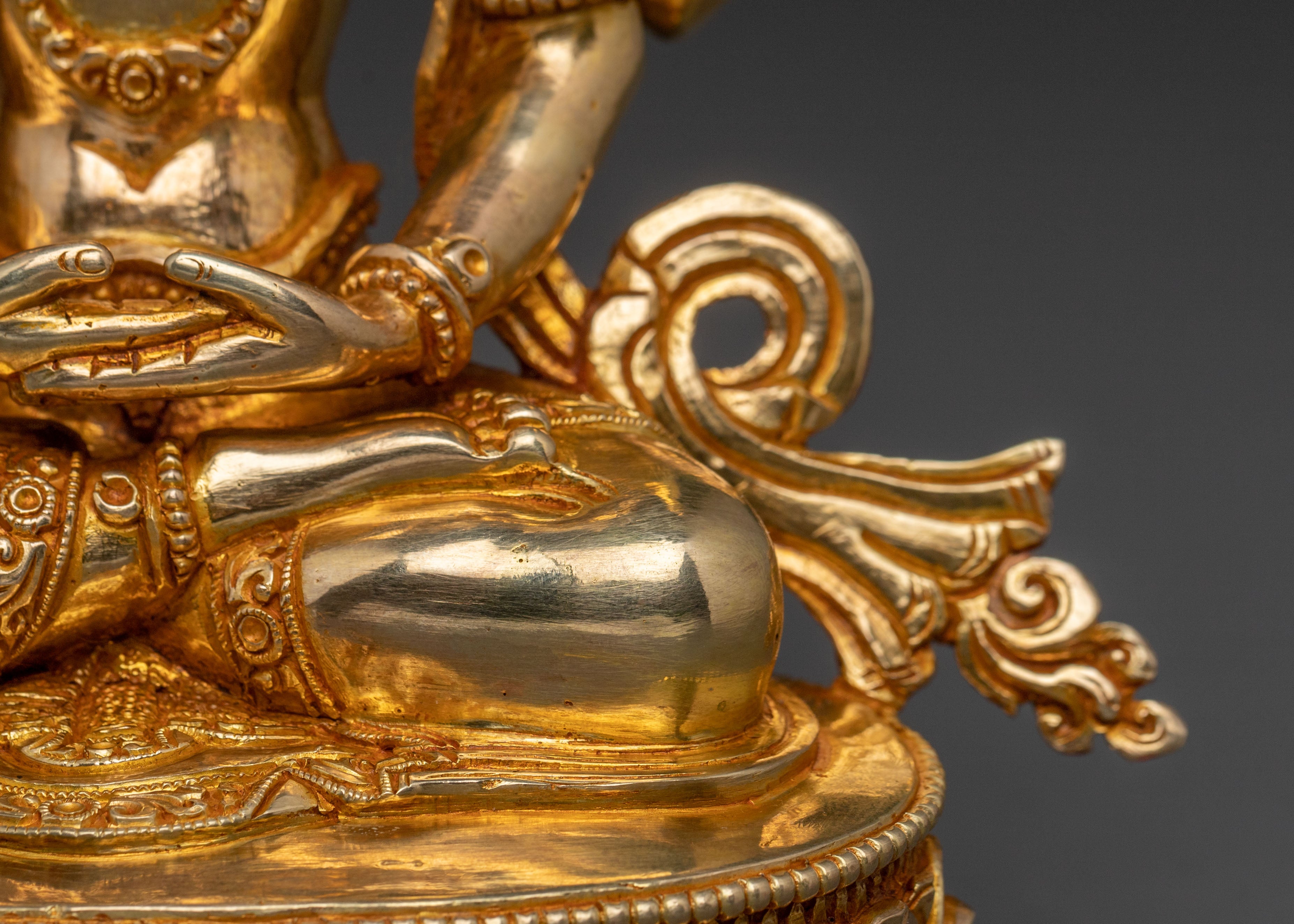 Prajnaparamita Wisdom Statue, Hand-Gilded Copper Art