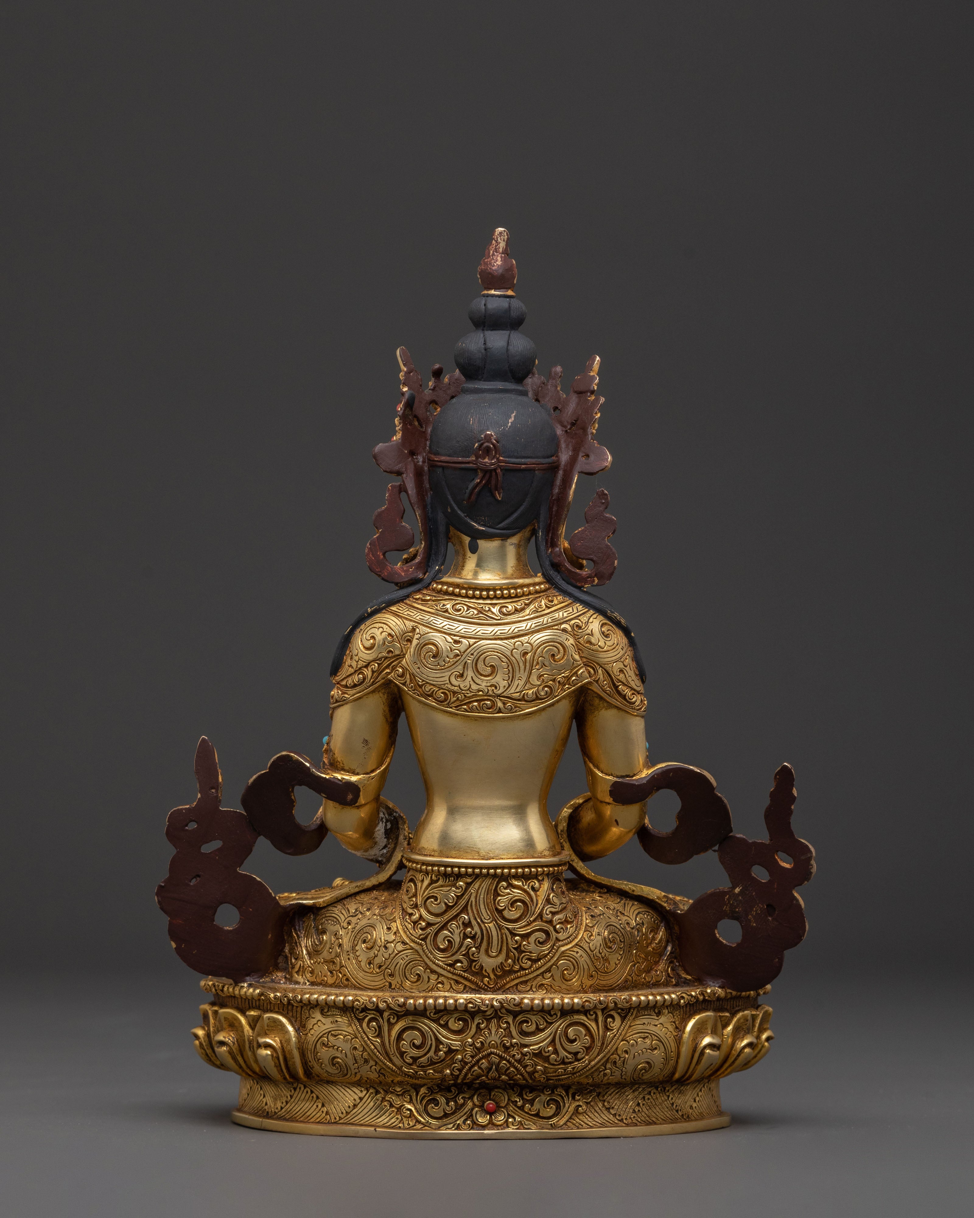24K Gold Gilded Six Bodhisattva Spiritual Statue Set
