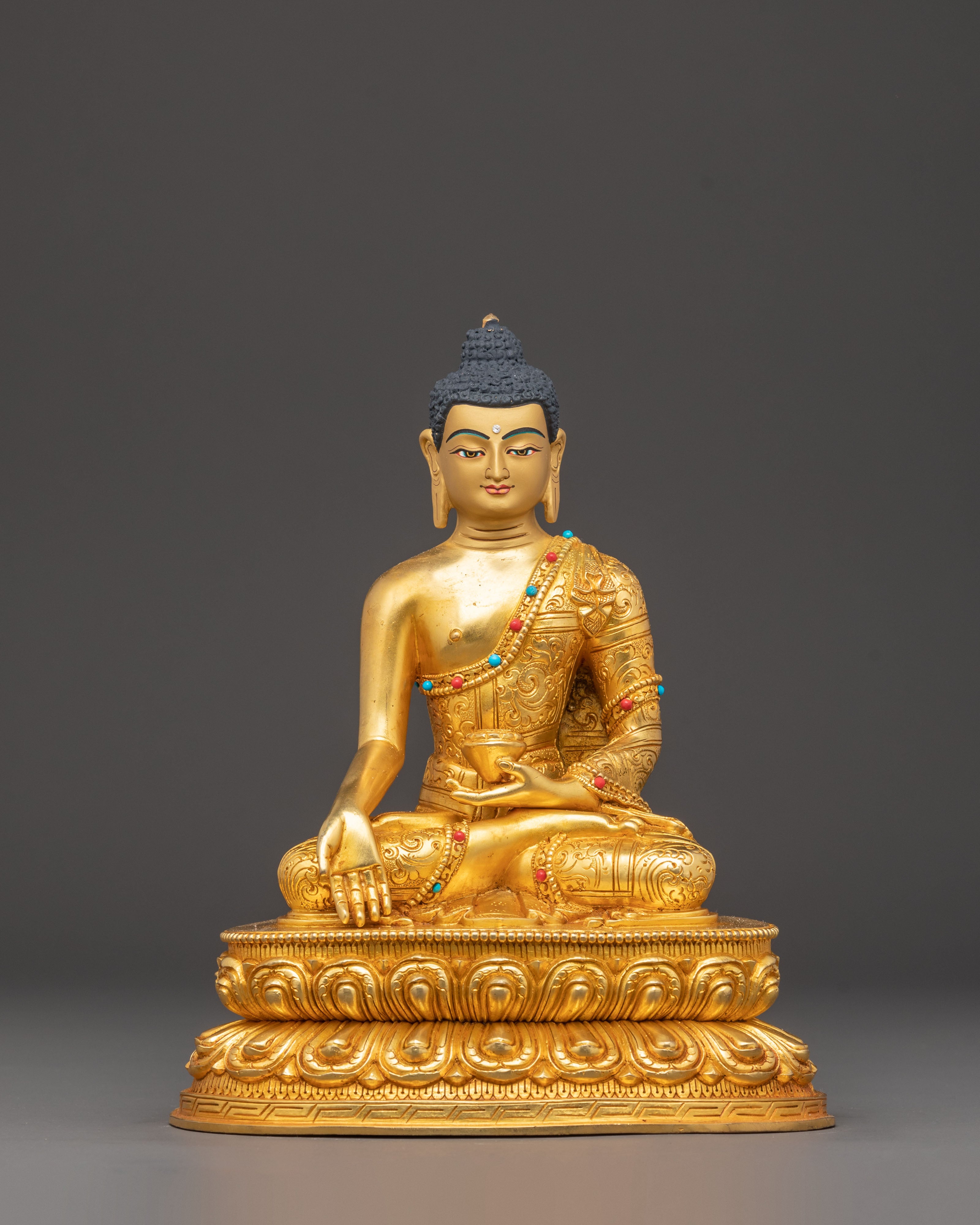 Handcrafted Golden Statue Set of Five Dhyani Buddhas