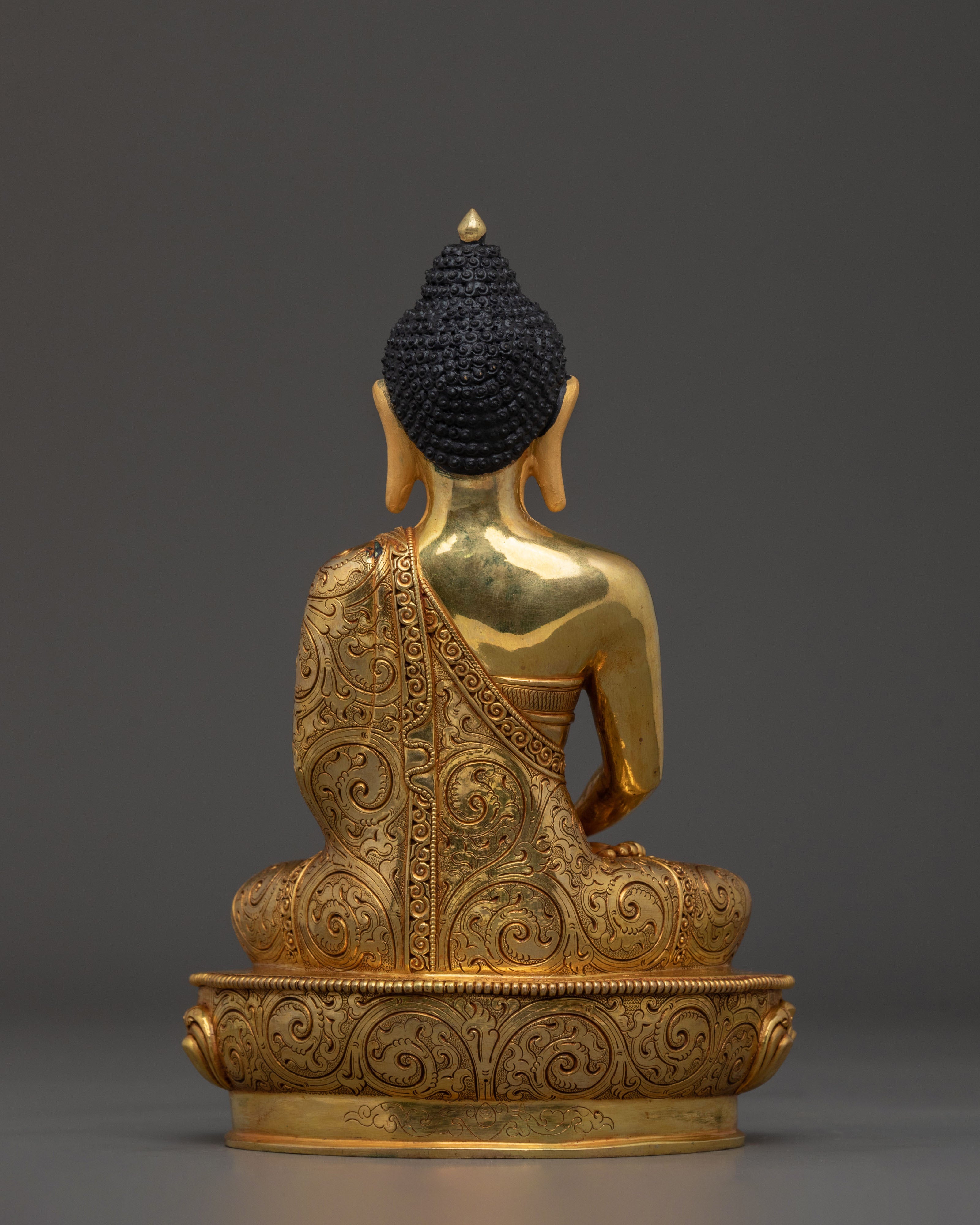 Complete Altar Set of Three Buddhas in Radiant 24K Gold