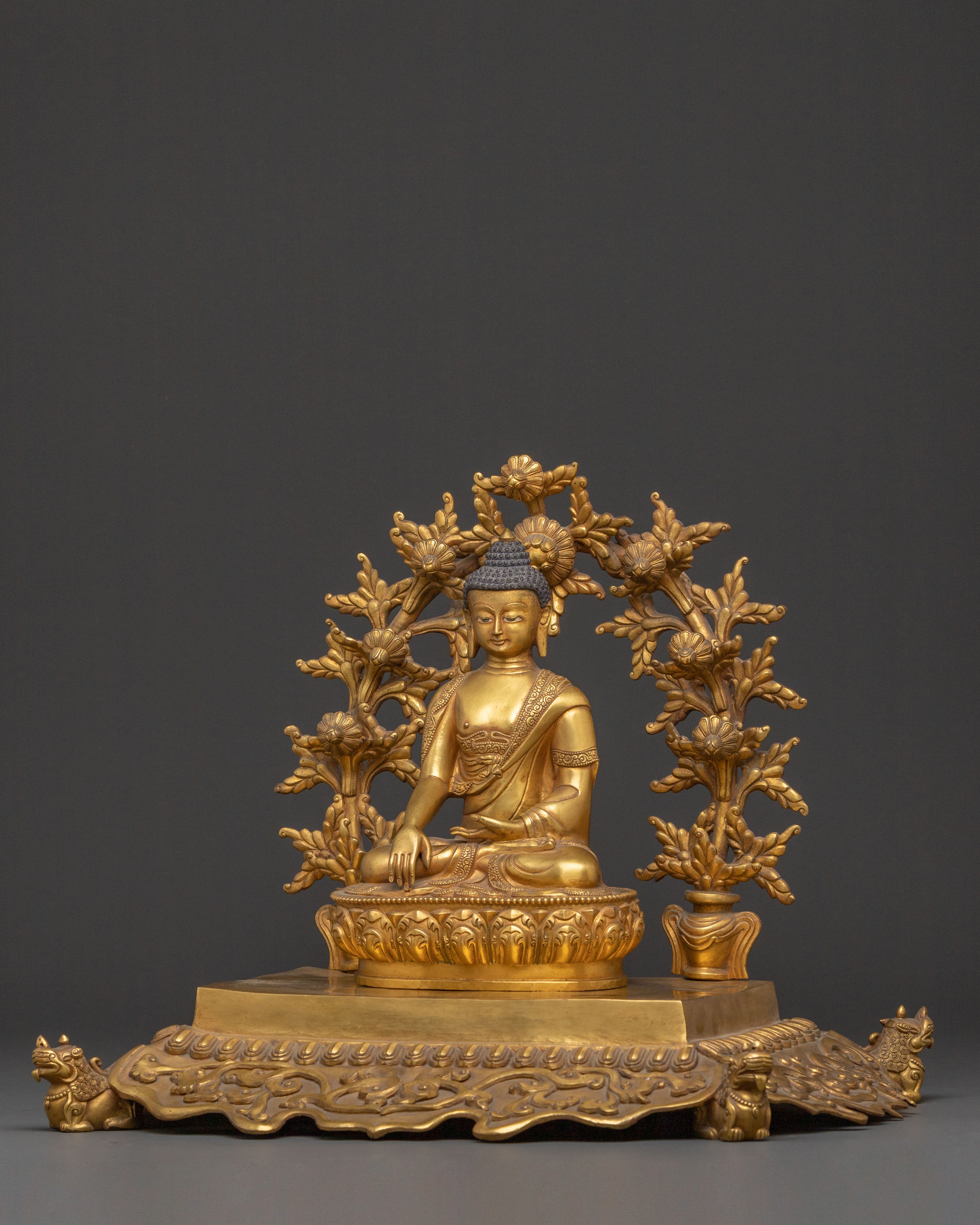 Shakyamuni Buddha Statue on Throne | Spiritual Figure