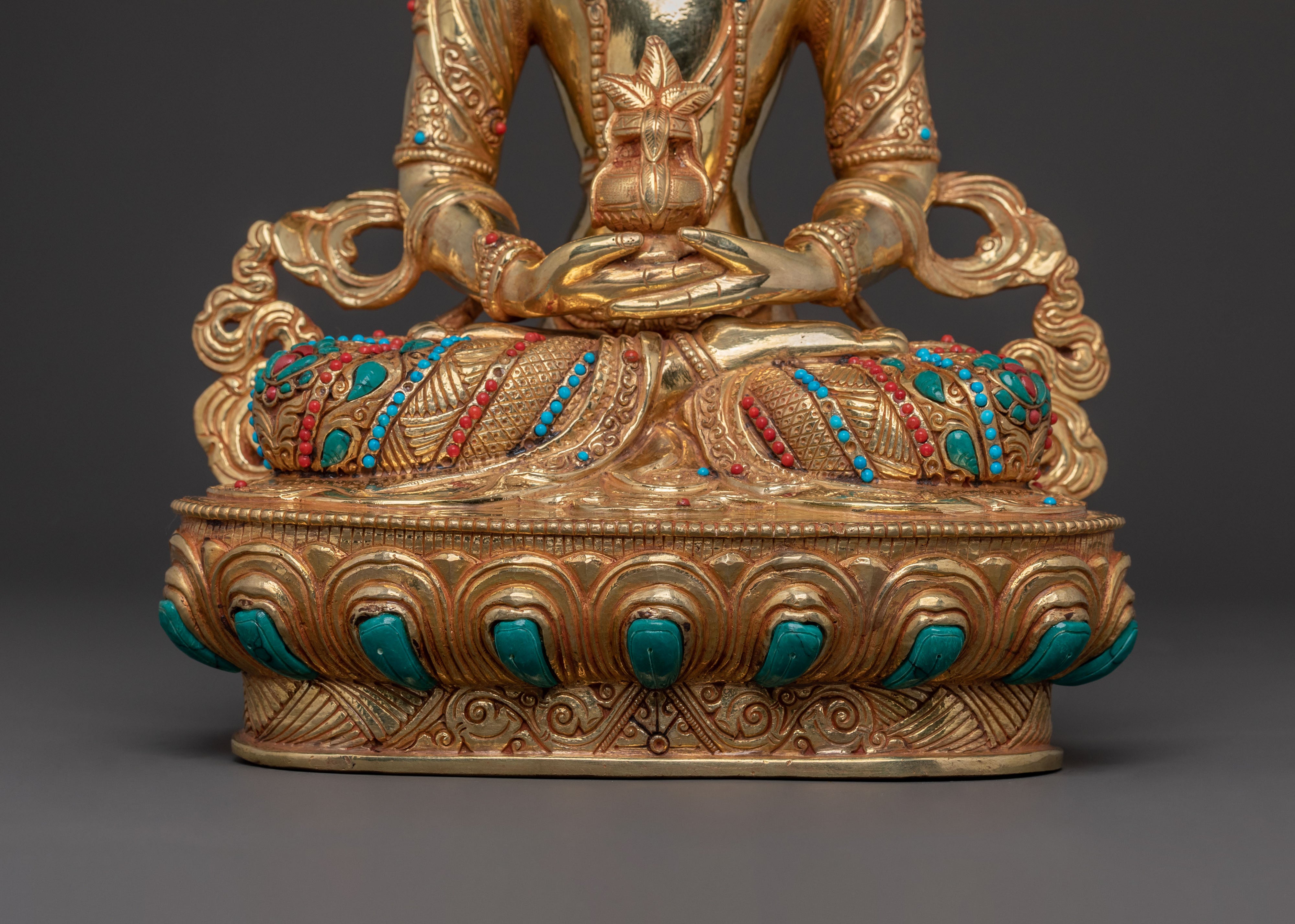 Amitayus Statue for Blessing | 24k Gold Gilded Icon