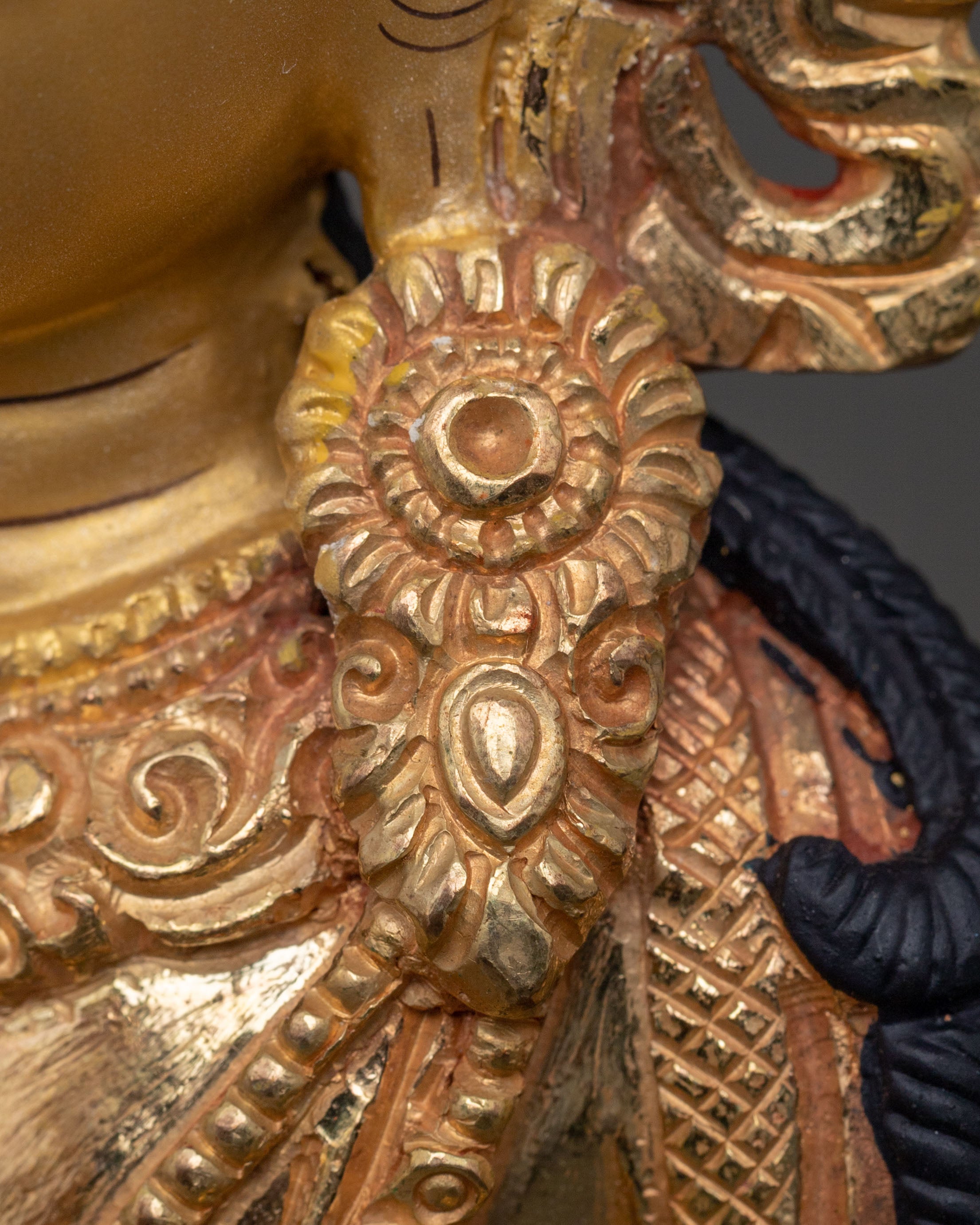 Vajrasattva Statue 24K Gold Gilded Statue: Central Deity