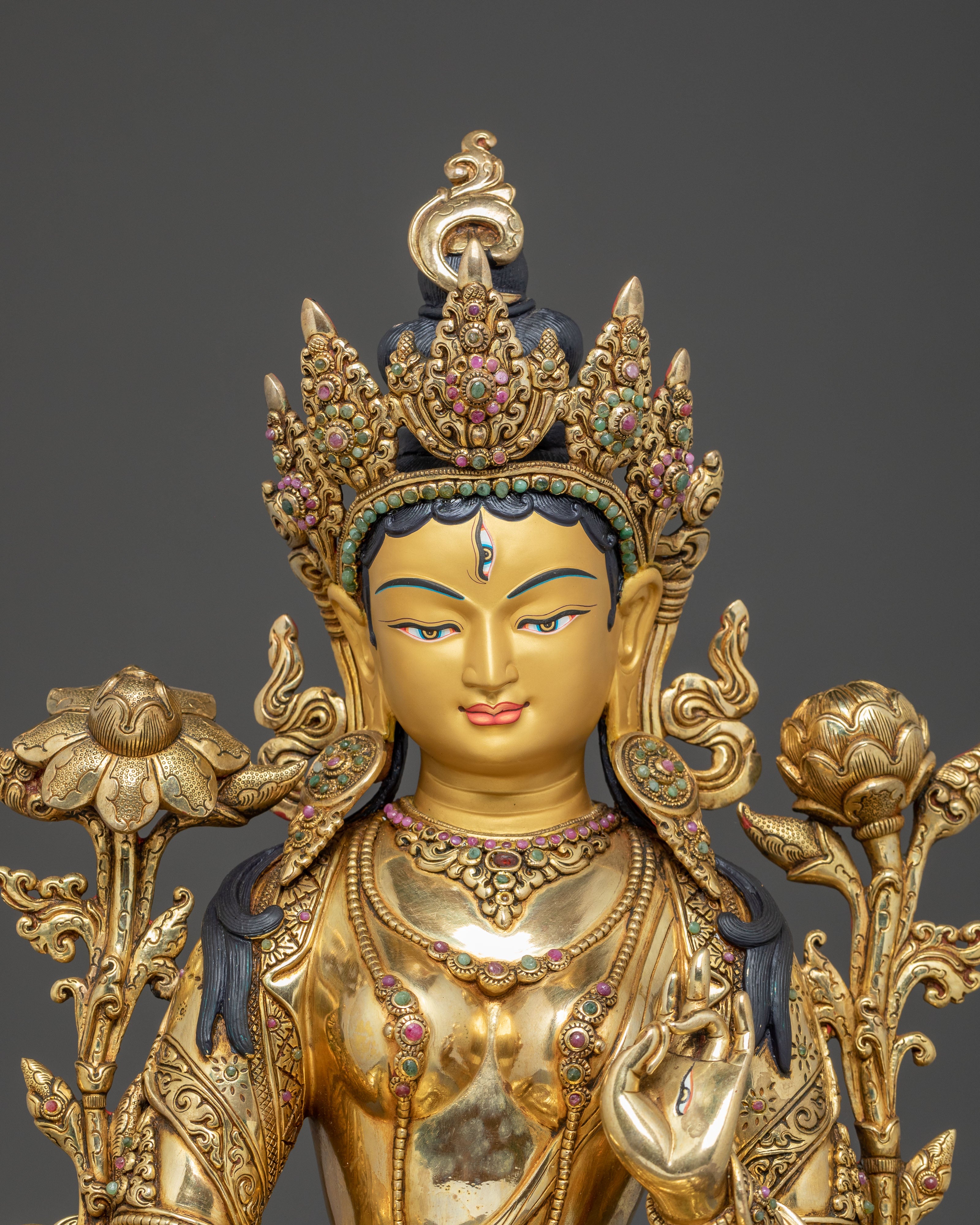 White Tara Statue: Deity of Long Life and Good Health
