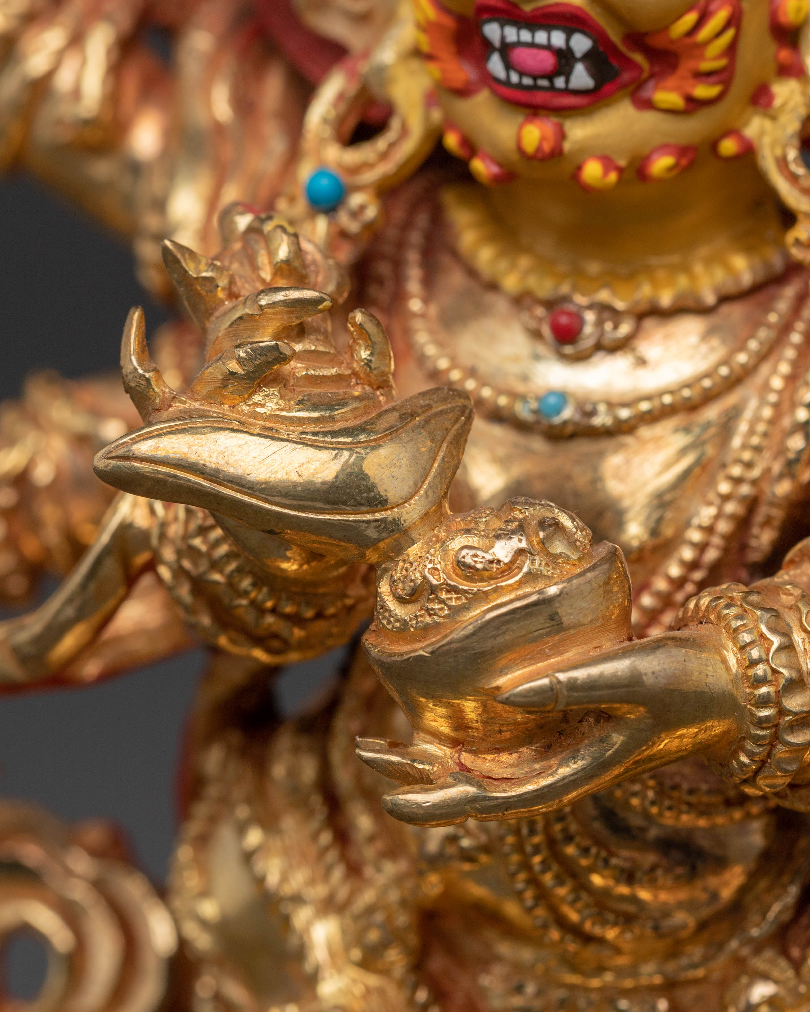 Divine Six-Armed Mahakala Statue – Fierce Protector Sculpture